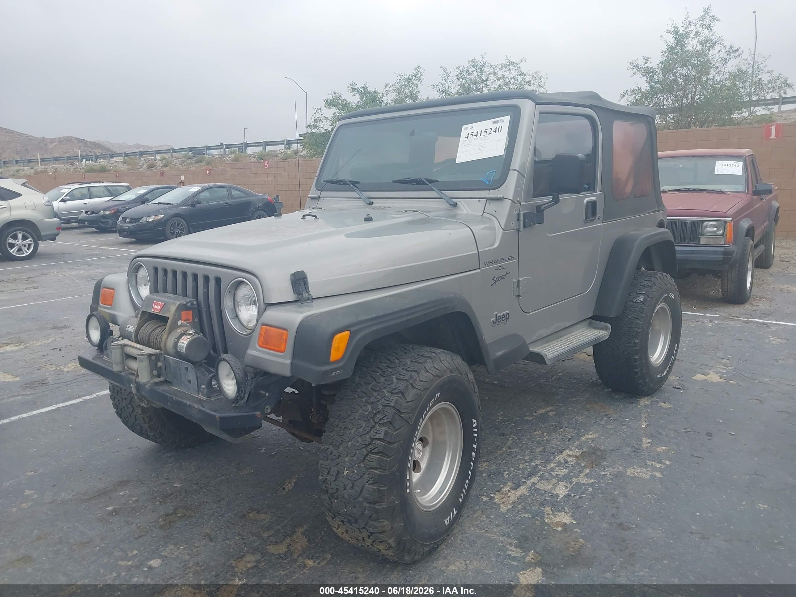 2001 Jeep Wrangler Sport Gray vin: 1J4FA49591P314266