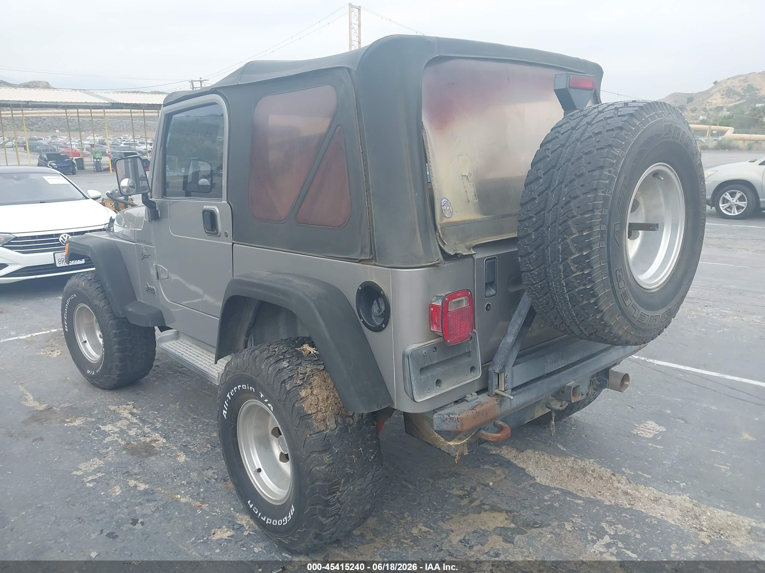 2001 Jeep Wrangler Sport Gray vin: 1J4FA49591P314266