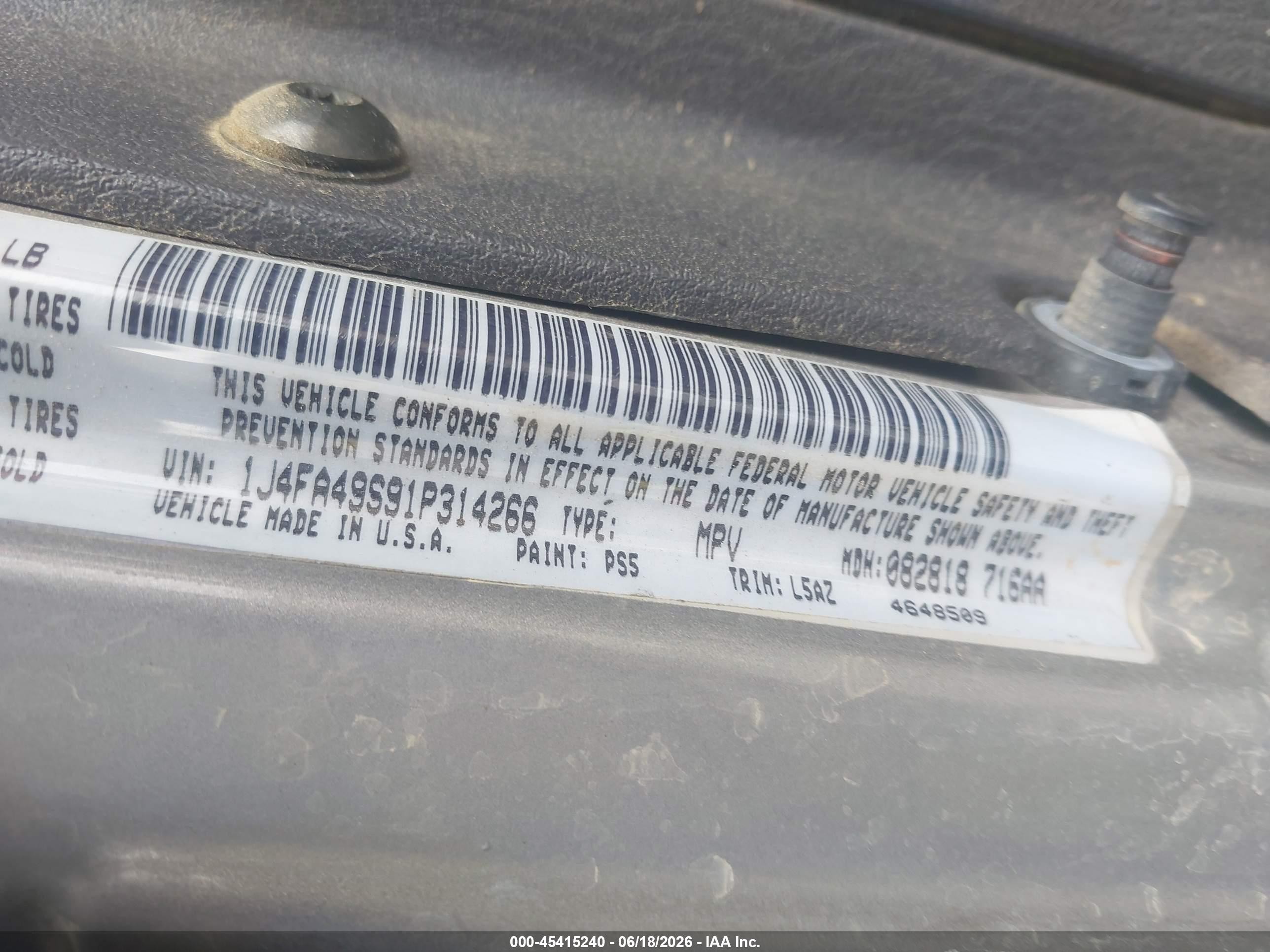 2001 Jeep Wrangler Sport Gray vin: 1J4FA49591P314266