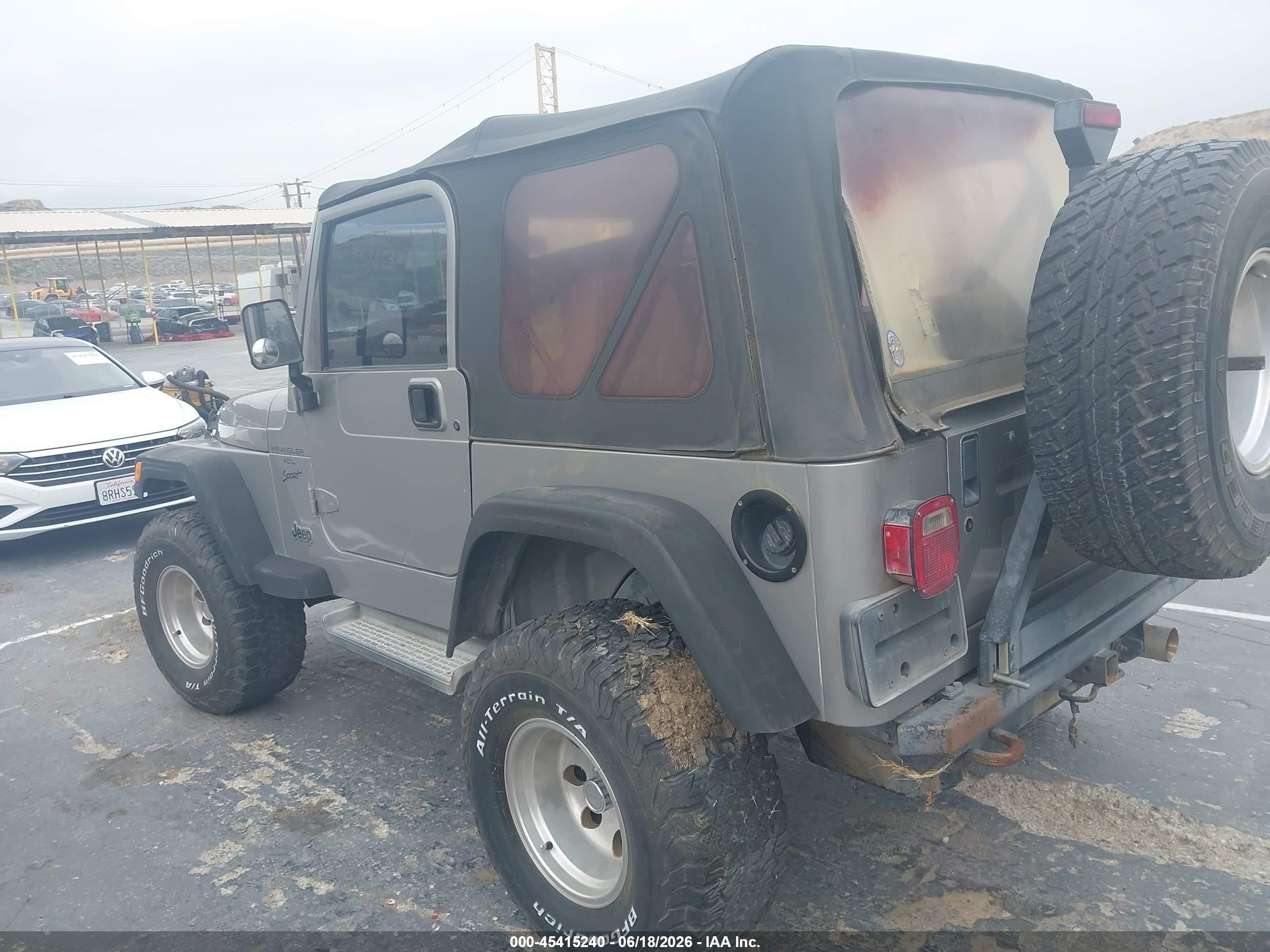 2001 Jeep Wrangler Sport Gray vin: 1J4FA49591P314266
