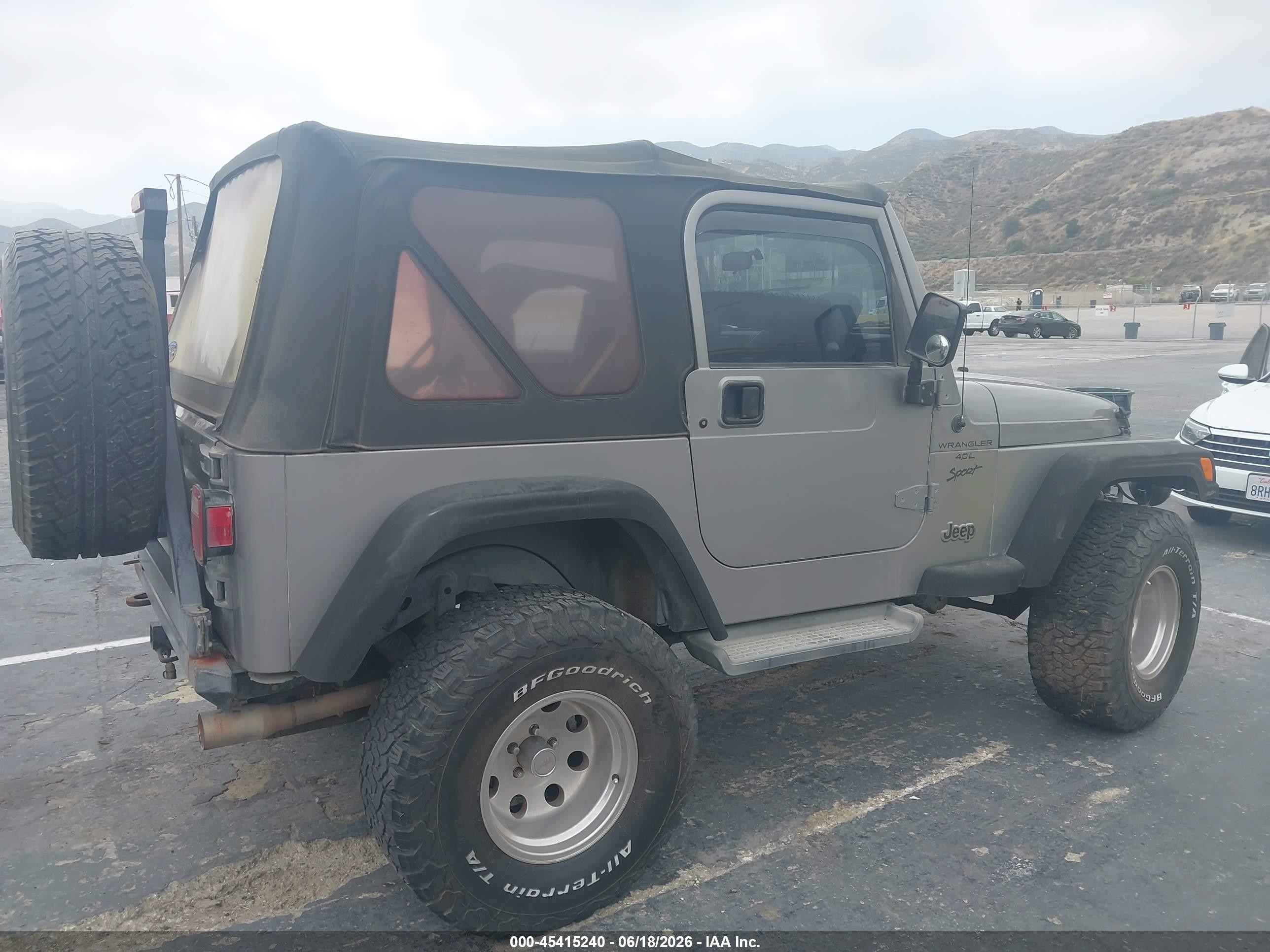 2001 Jeep Wrangler Sport Gray vin: 1J4FA49591P314266