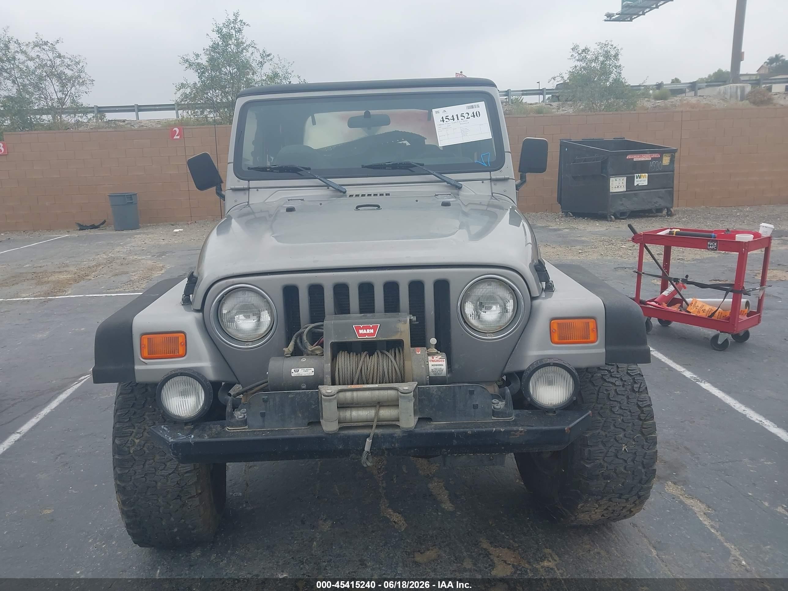 2001 Jeep Wrangler Sport Gray vin: 1J4FA49591P314266