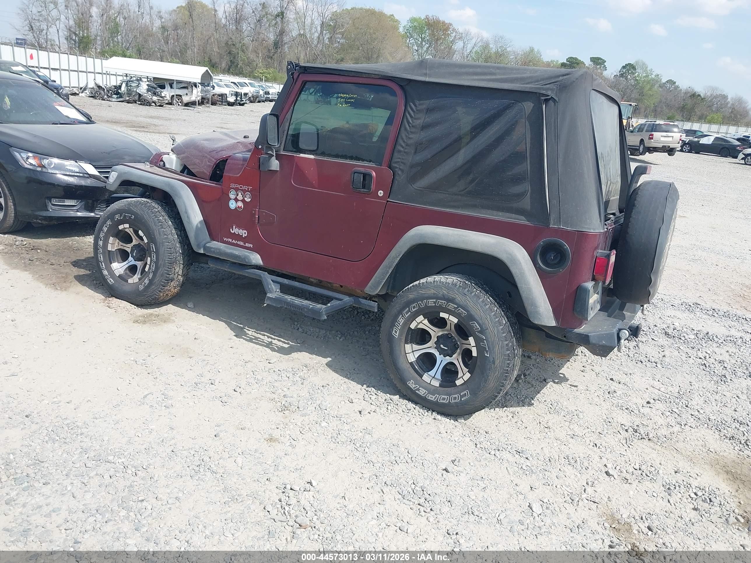 2003 Jeep Wrangler Sport Burgundy vin: 1J4FA49S03P337275