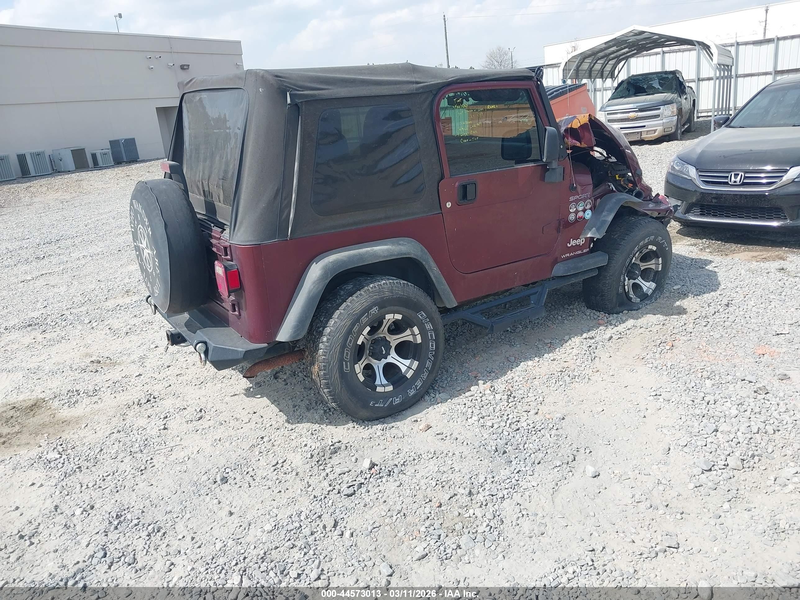 2003 Jeep Wrangler Sport Burgundy vin: 1J4FA49S03P337275