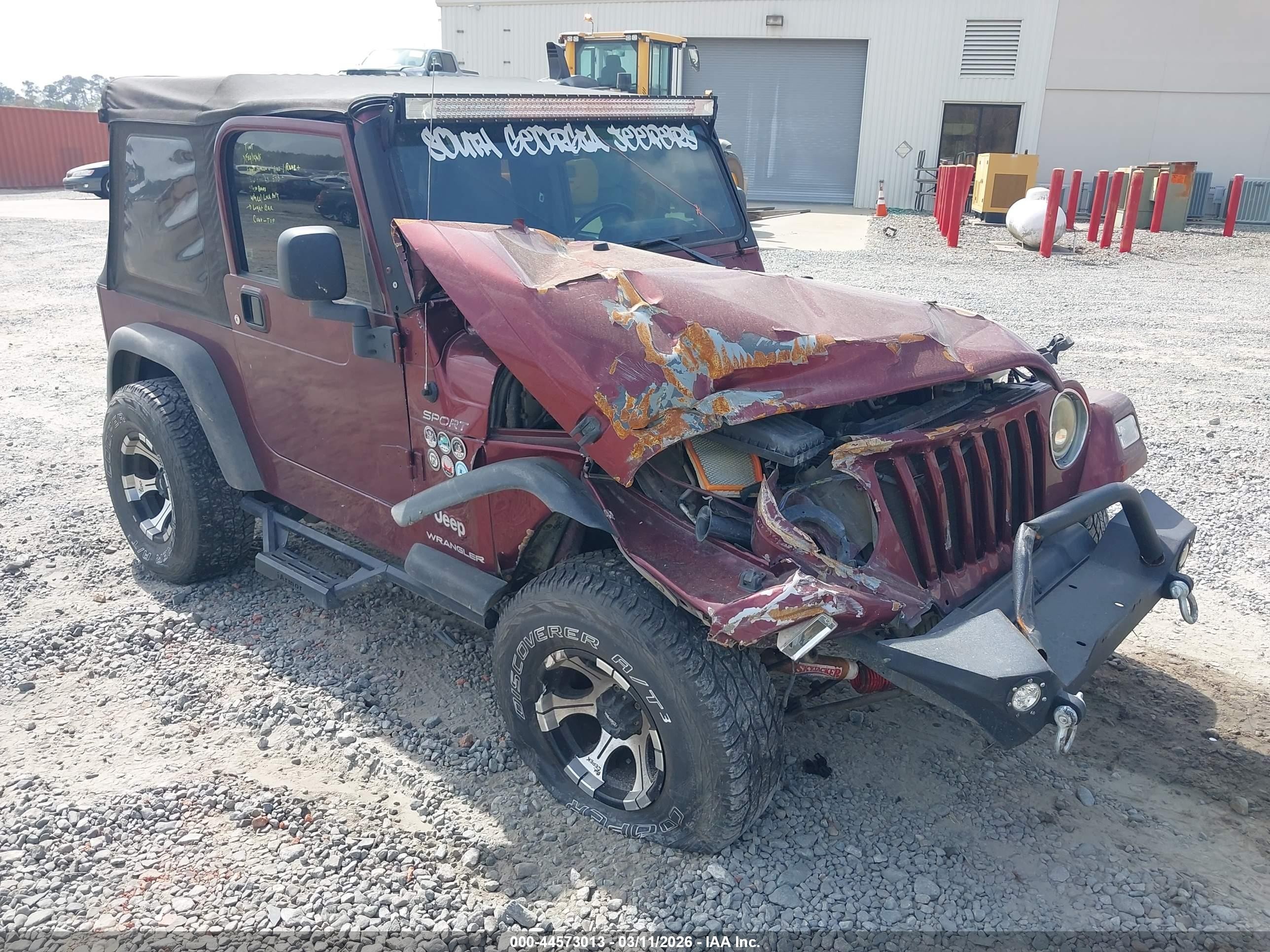 2003 Jeep Wrangler Sport Burgundy vin: 1J4FA49S03P337275