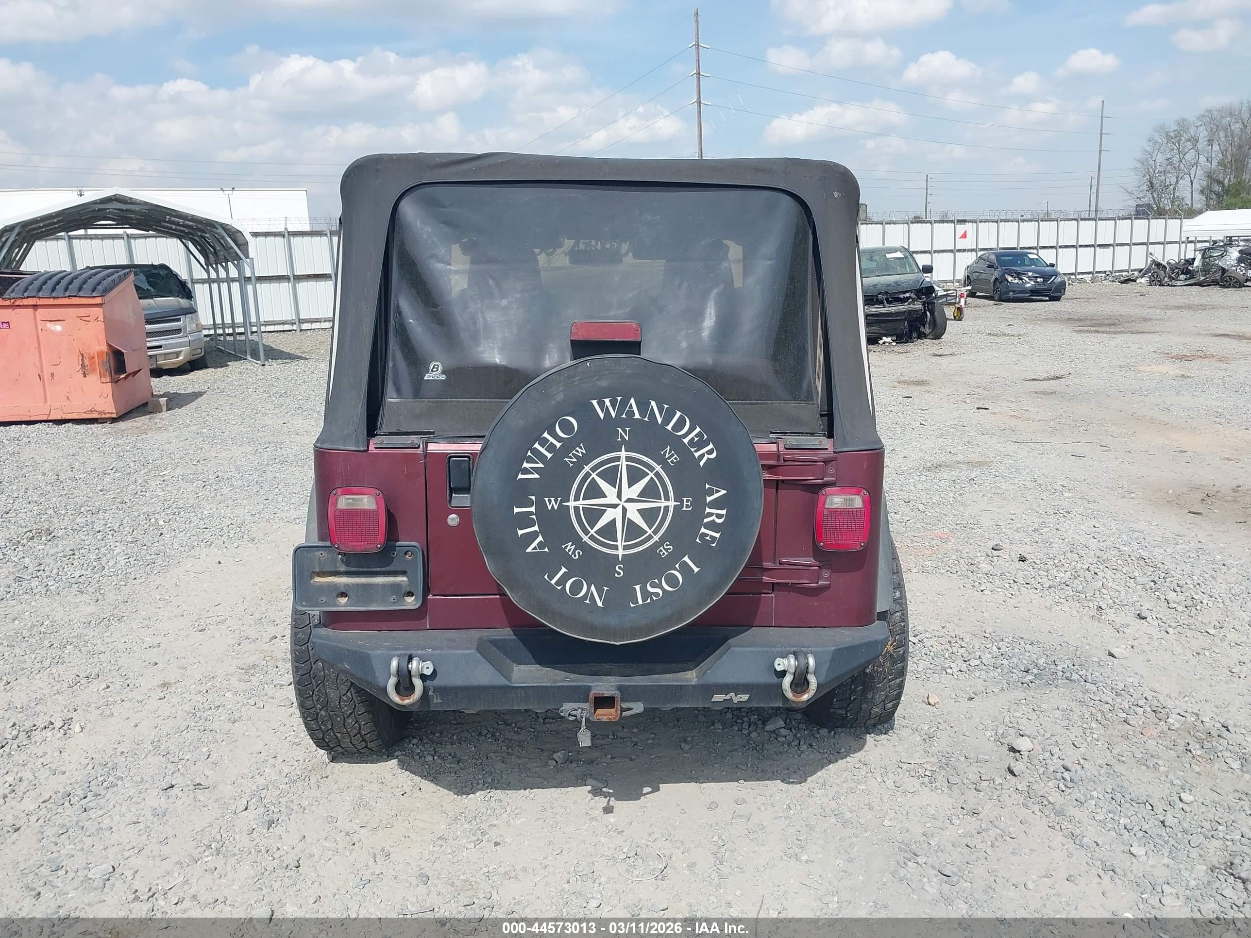 2003 Jeep Wrangler Sport Burgundy vin: 1J4FA49S03P337275
