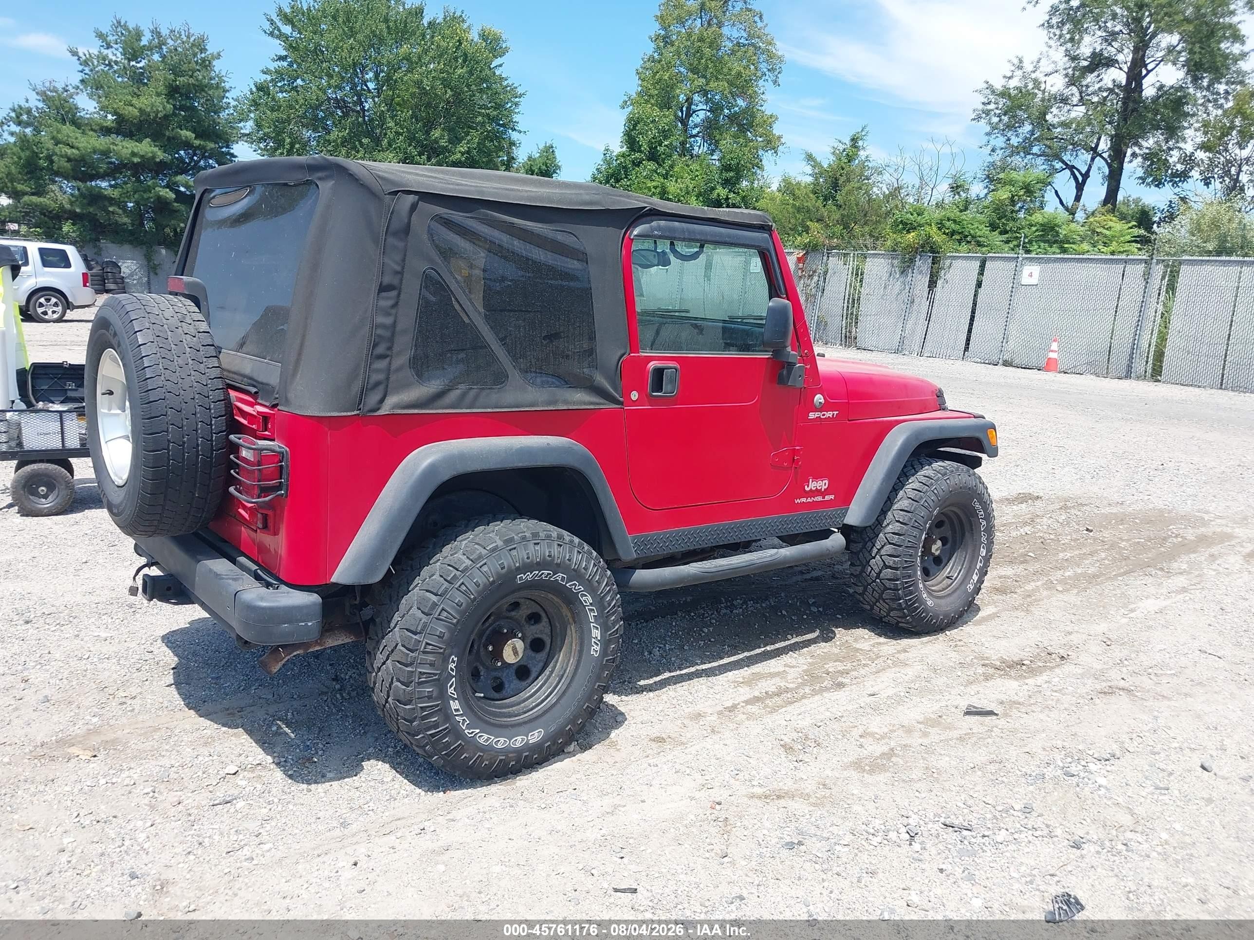 2003 Jeep Wrangler Sport Red vin: 1J4FA49S03P366498
