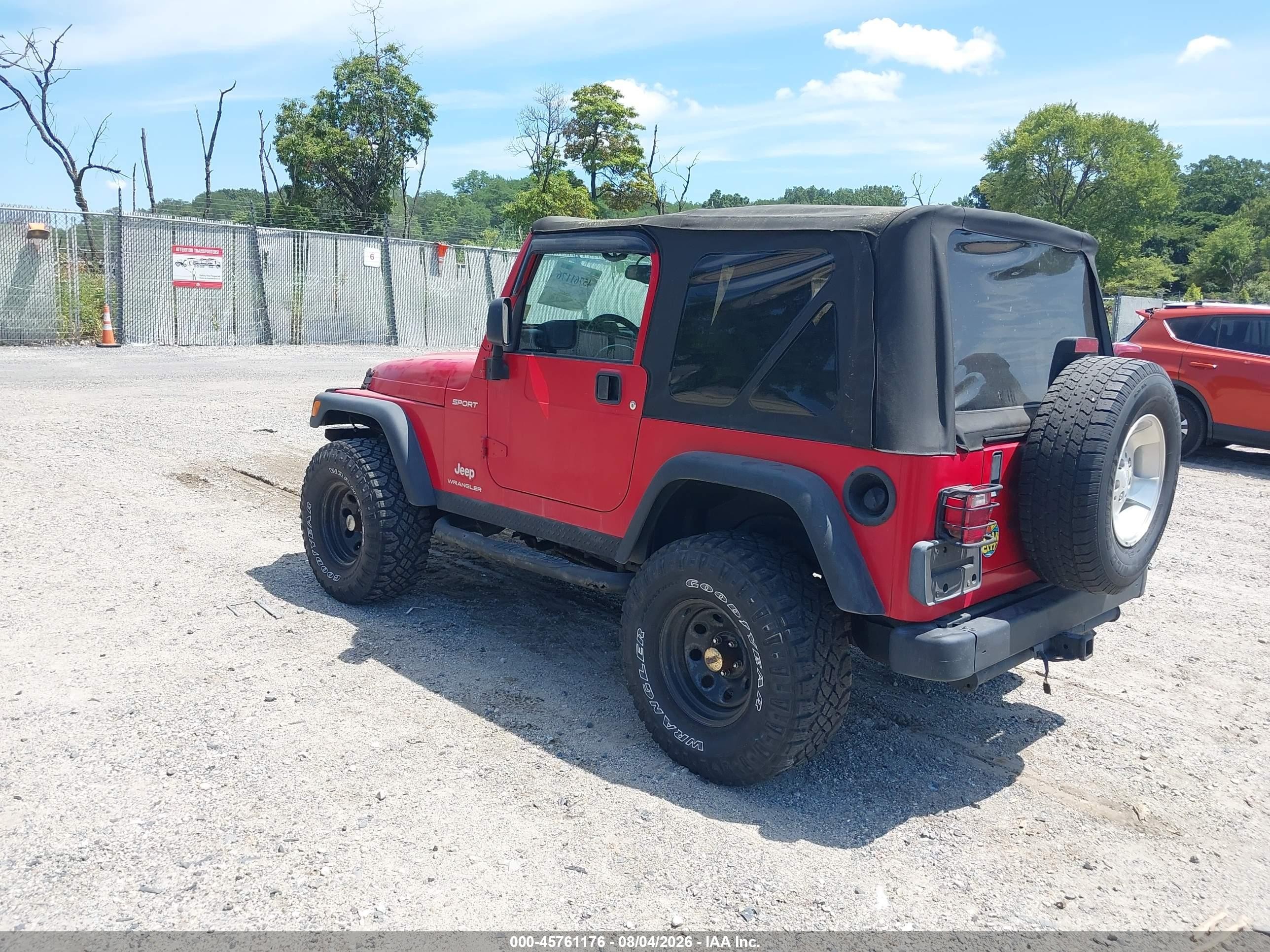 2003 Jeep Wrangler Sport Red vin: 1J4FA49S03P366498