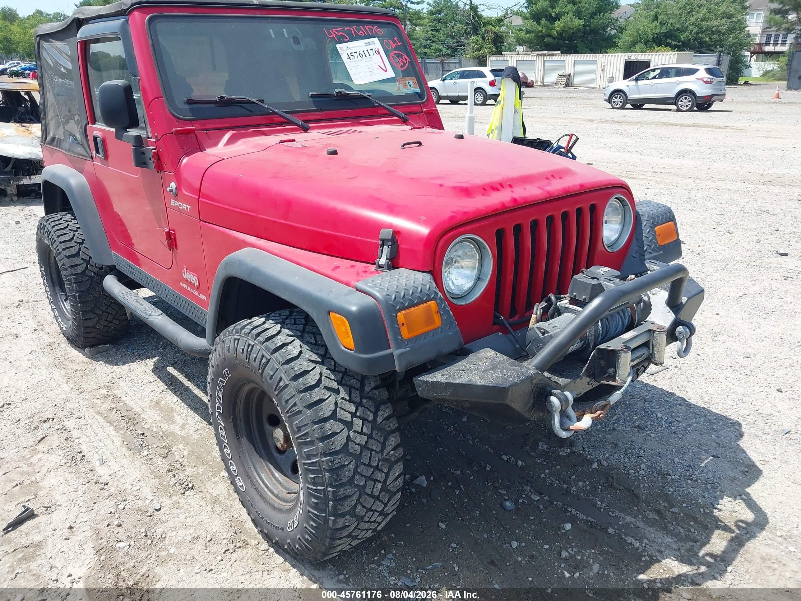 2003 Jeep Wrangler Sport Red vin: 1J4FA49S03P366498