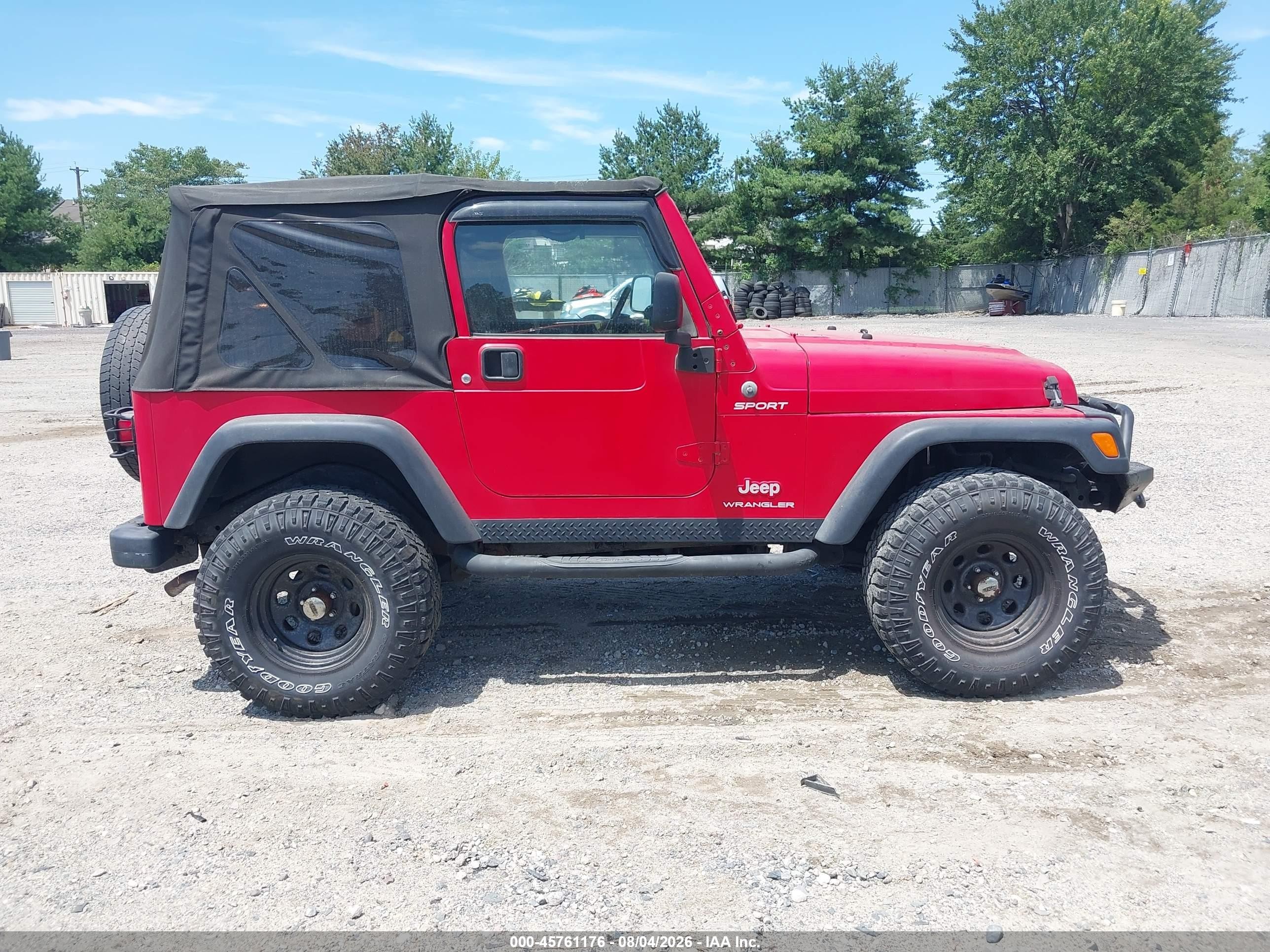2003 Jeep Wrangler Sport Red vin: 1J4FA49S03P366498