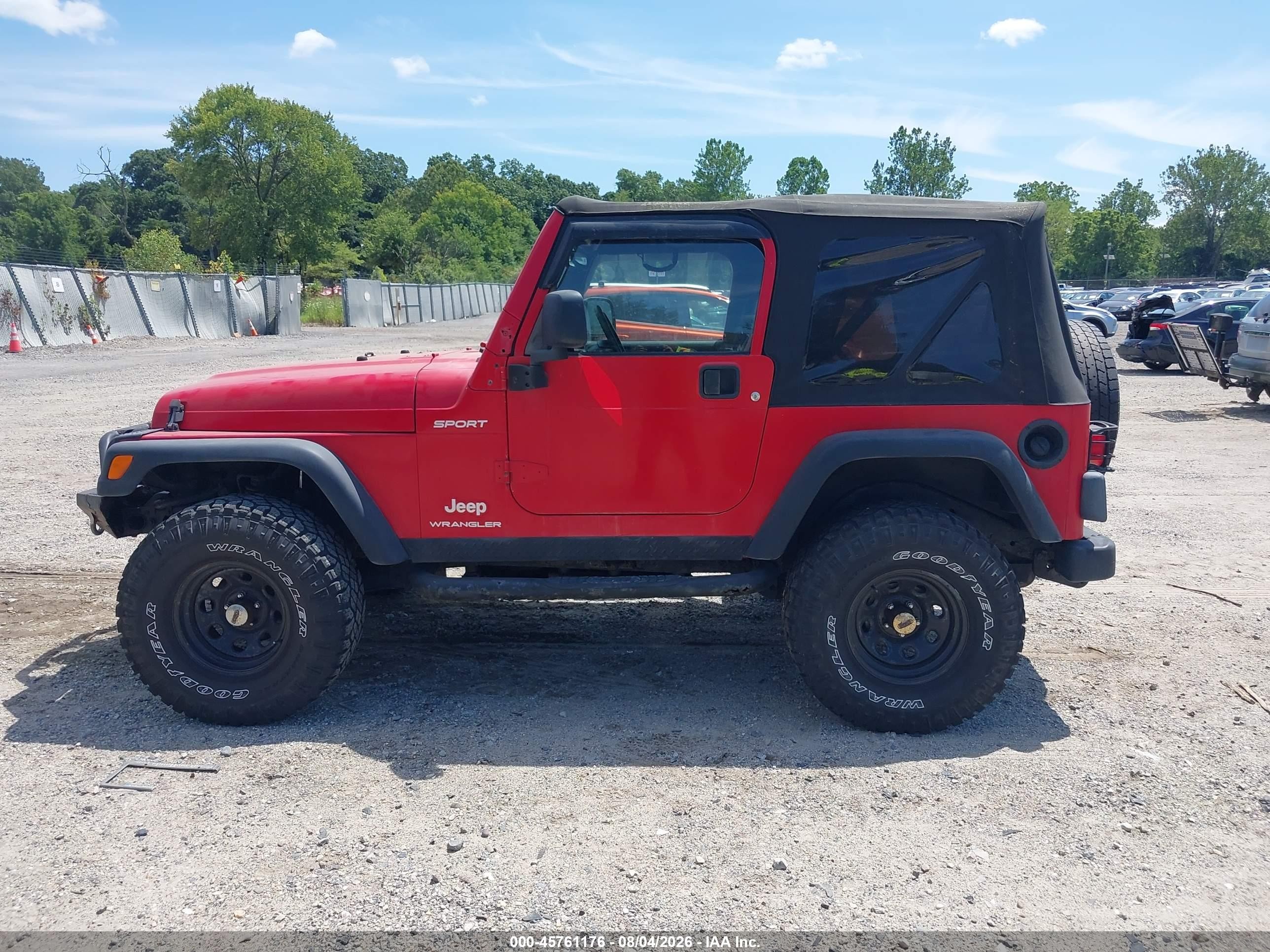 2003 Jeep Wrangler Sport Red vin: 1J4FA49S03P366498