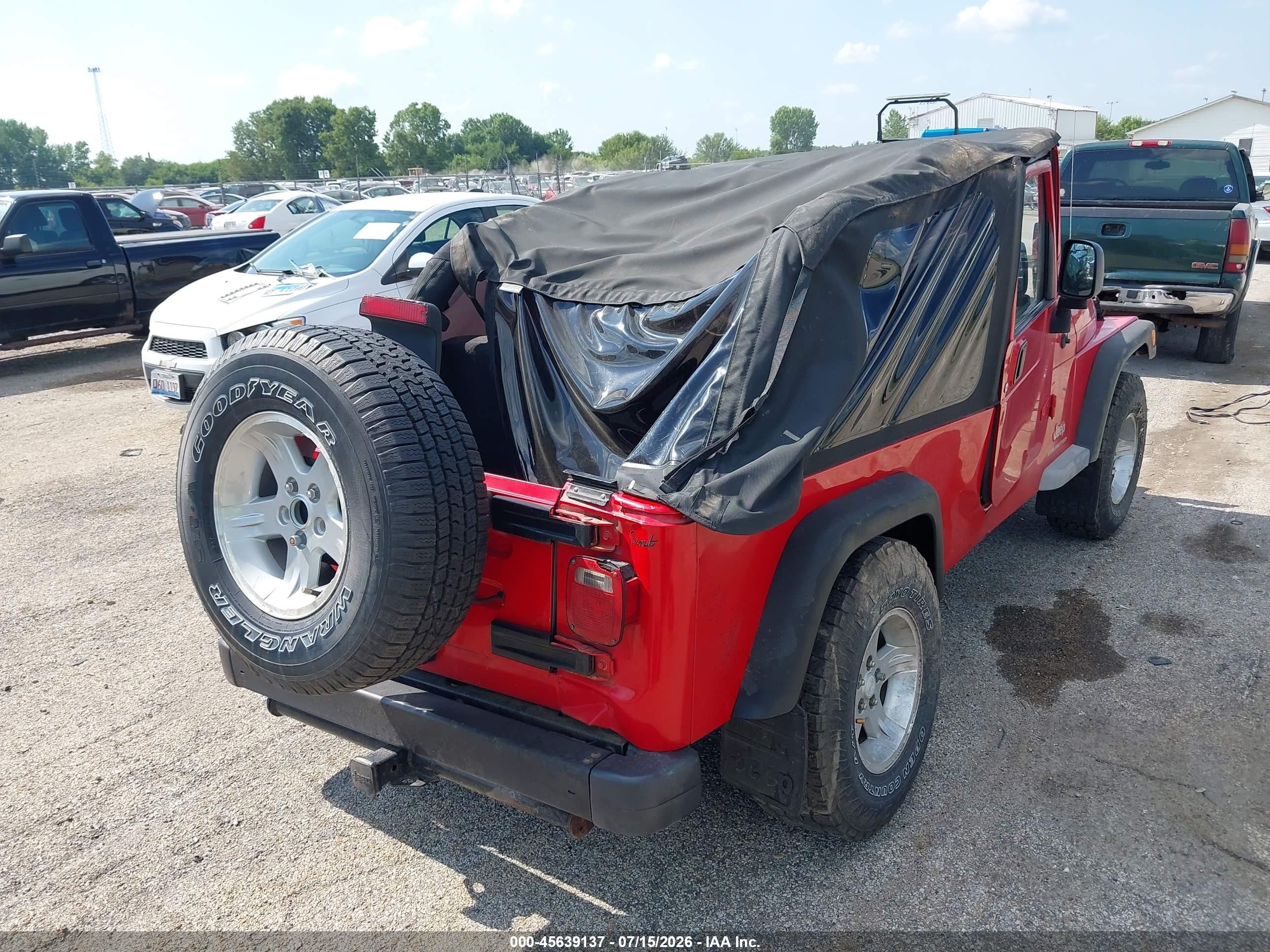 2004 Jeep Wrangler Unlimited Red vin: 1J4FA49S04P754171