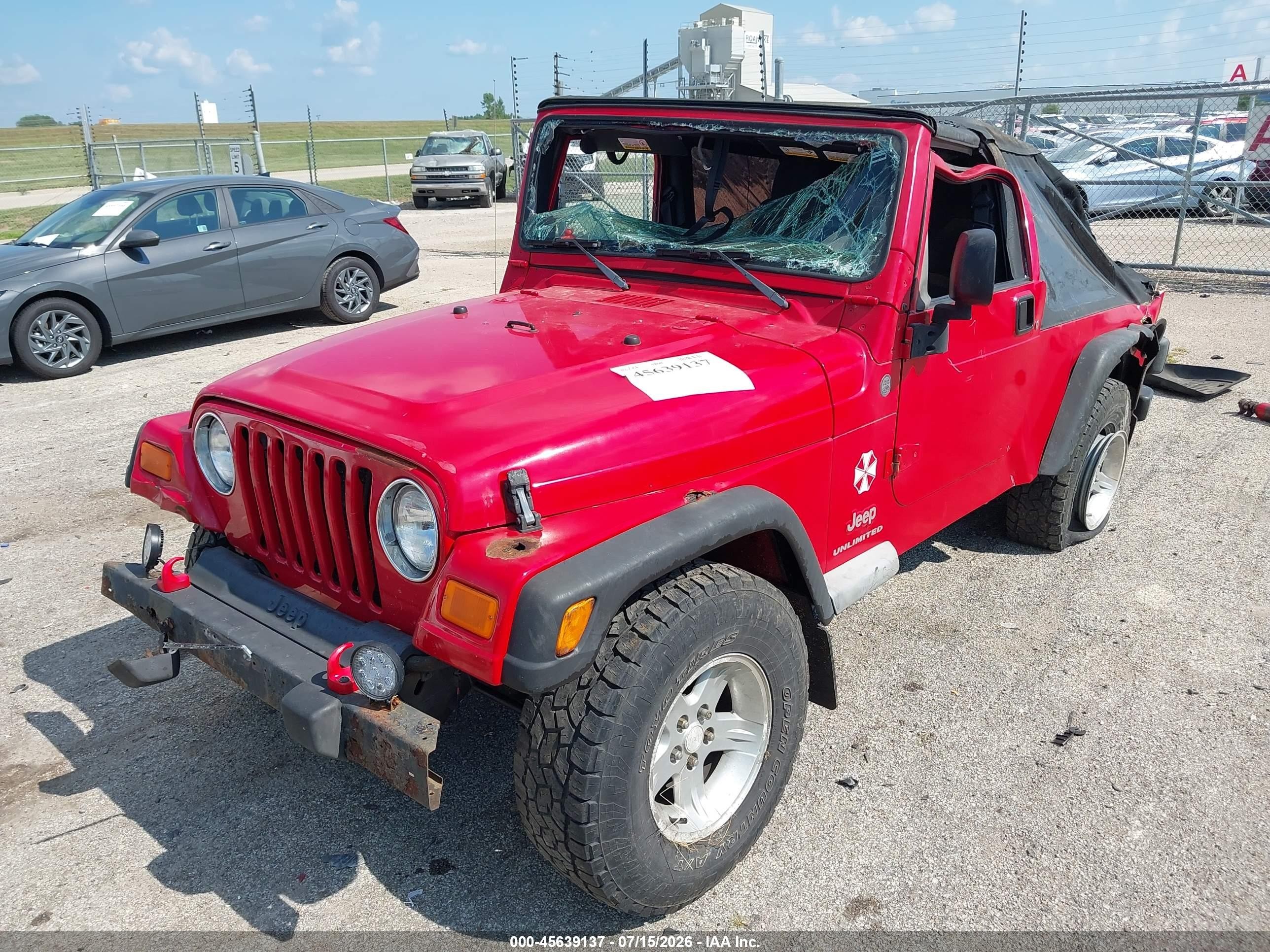 2004 Jeep Wrangler Unlimited Red vin: 1J4FA49S04P754171