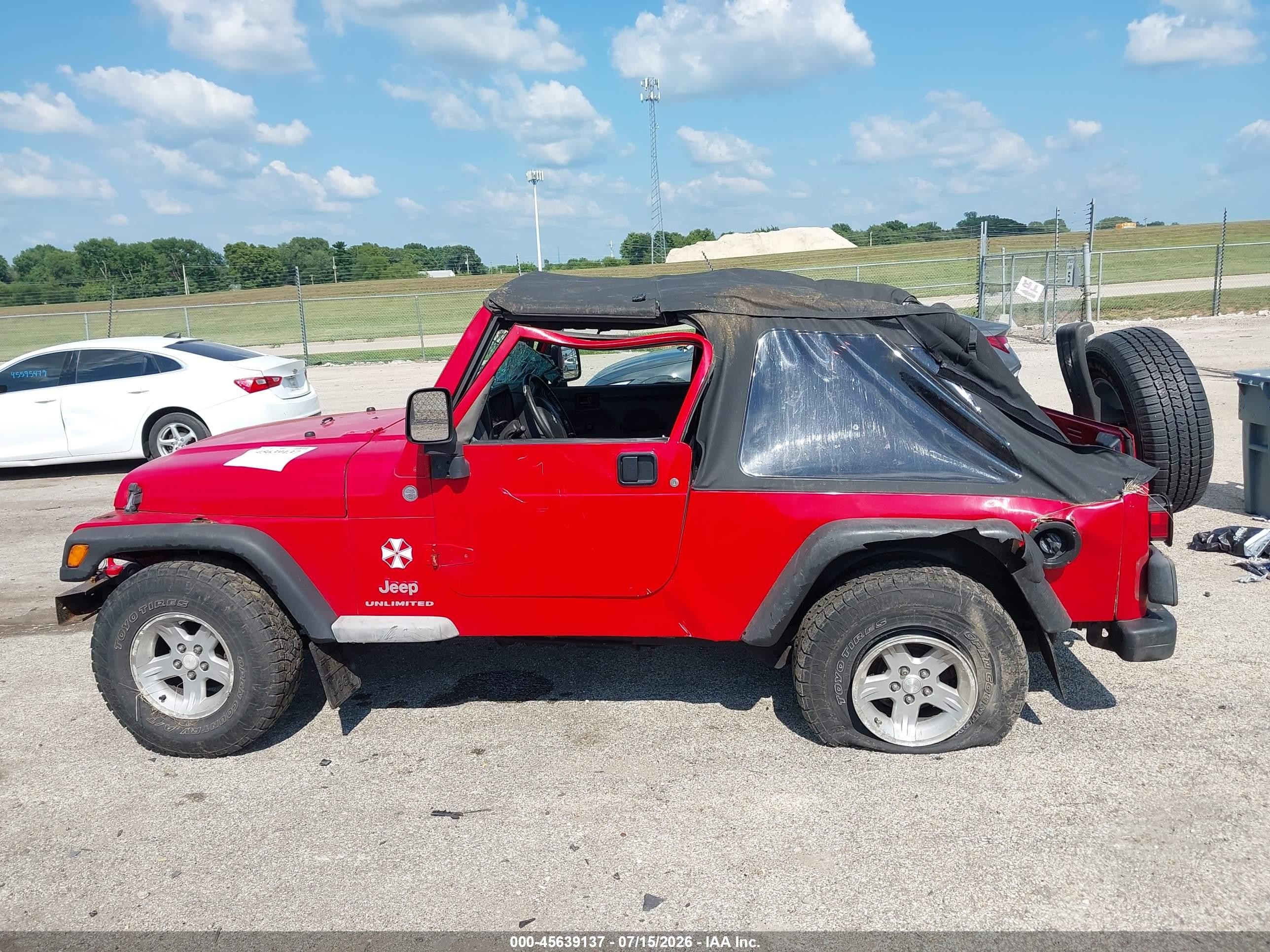 2004 Jeep Wrangler Unlimited Red vin: 1J4FA49S04P754171