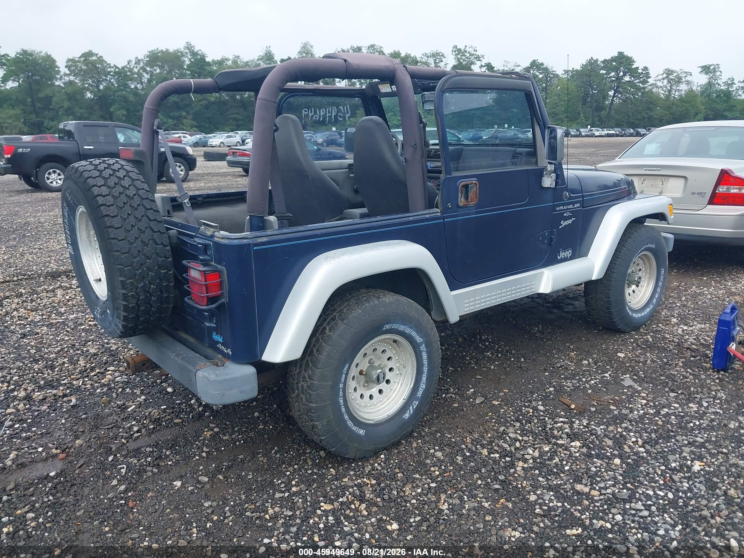 2000 Jeep Wrangler Sport Синий vin: 1J4FA49S0YP721175