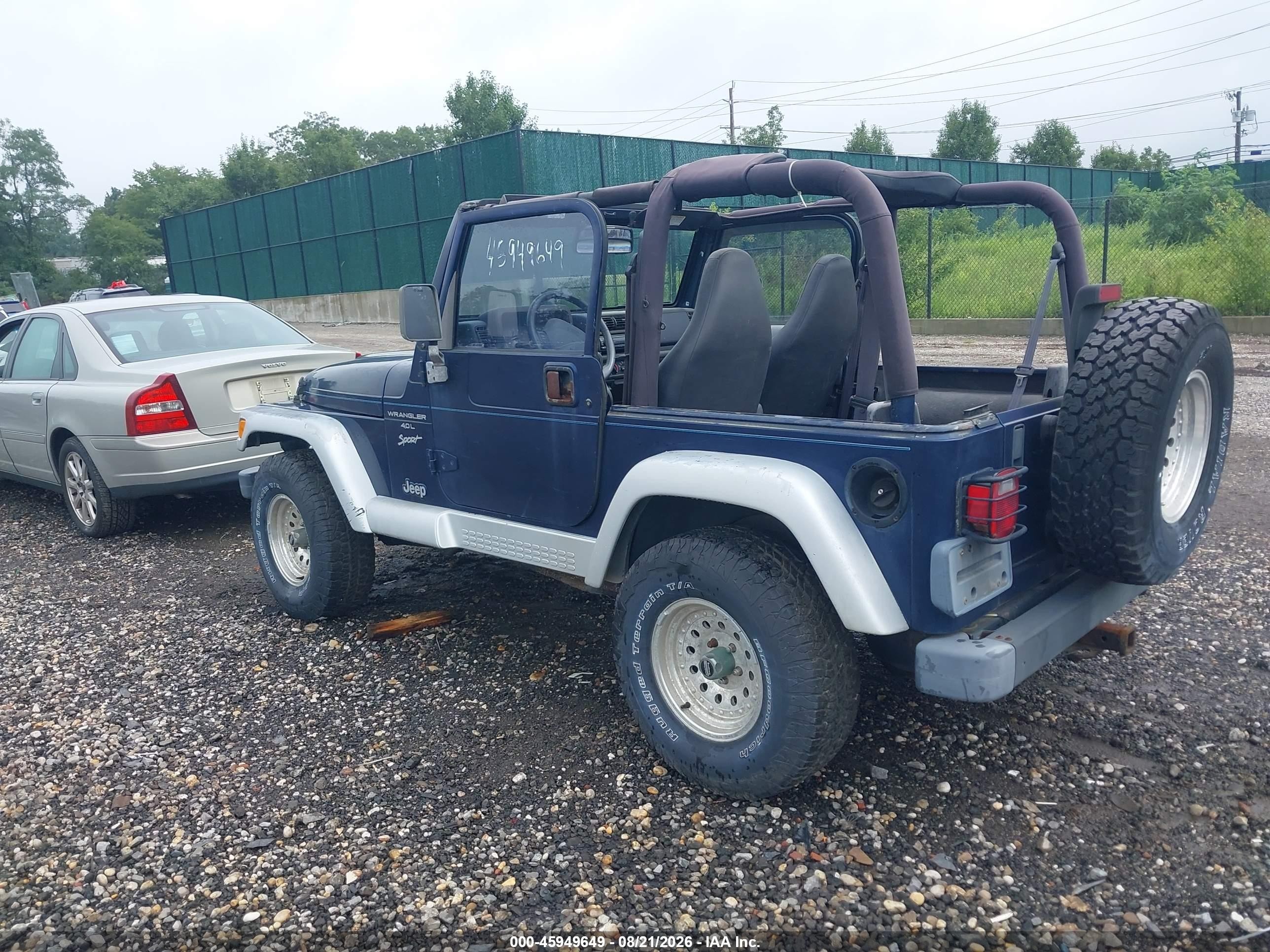 2000 Jeep Wrangler Sport Синий vin: 1J4FA49S0YP721175