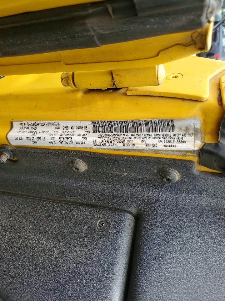 2000 Jeep Wrangler / Tj Sport Yellow vin: 1J4FA49S0YP738560