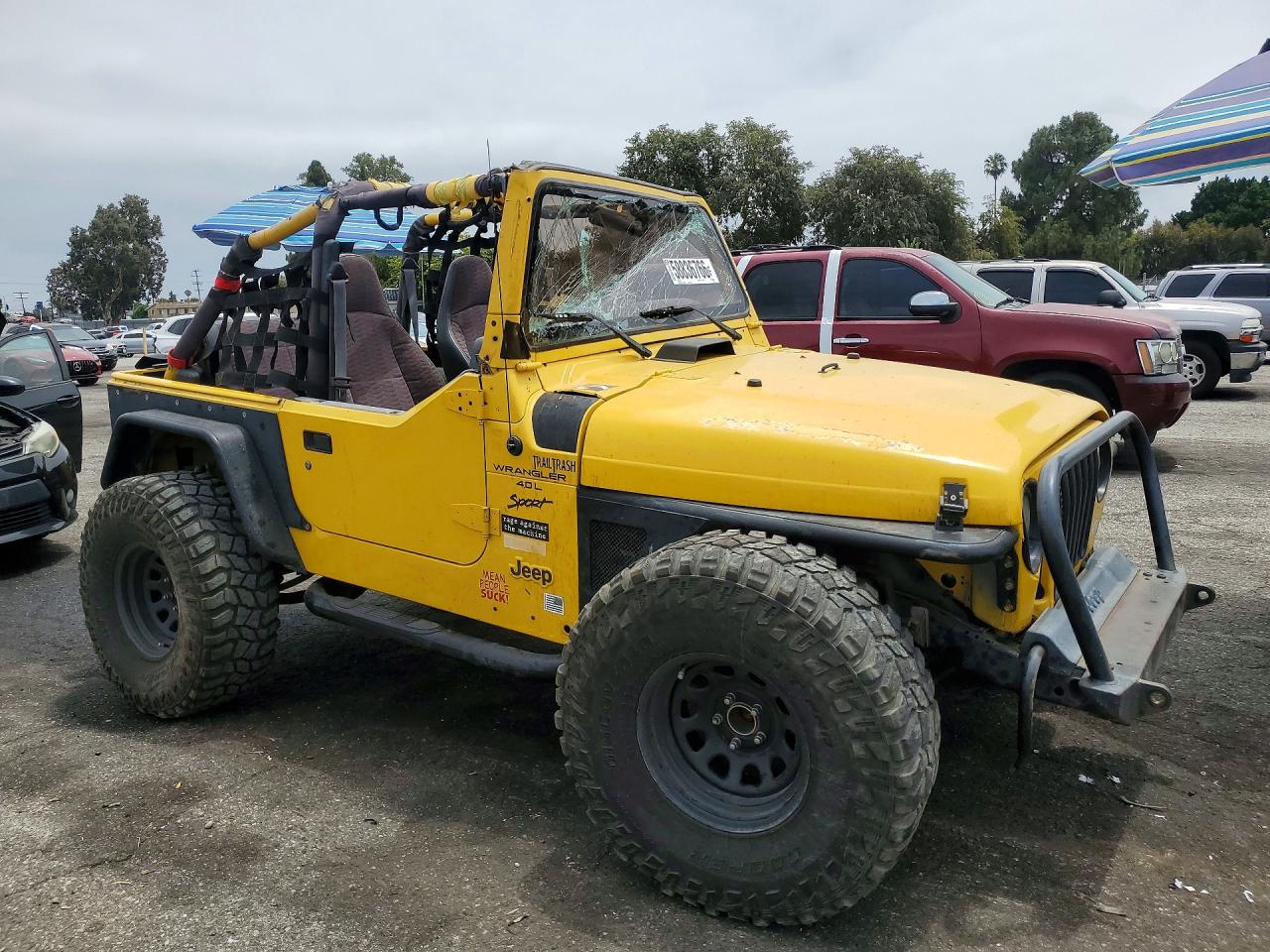 2000 Jeep Wrangler / Tj Sport Yellow vin: 1J4FA49S0YP738560