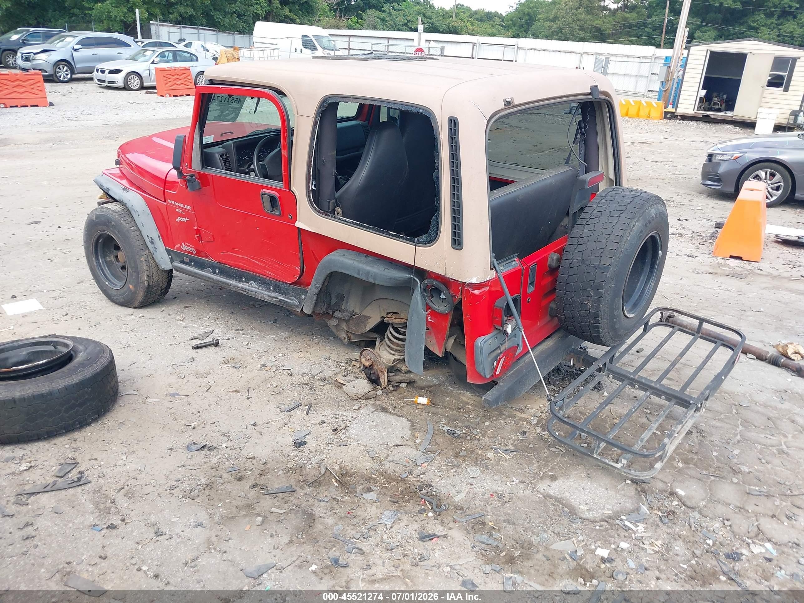 2000 Jeep Wrangler Sport Красный vin: 1J4FA49S0YP804962