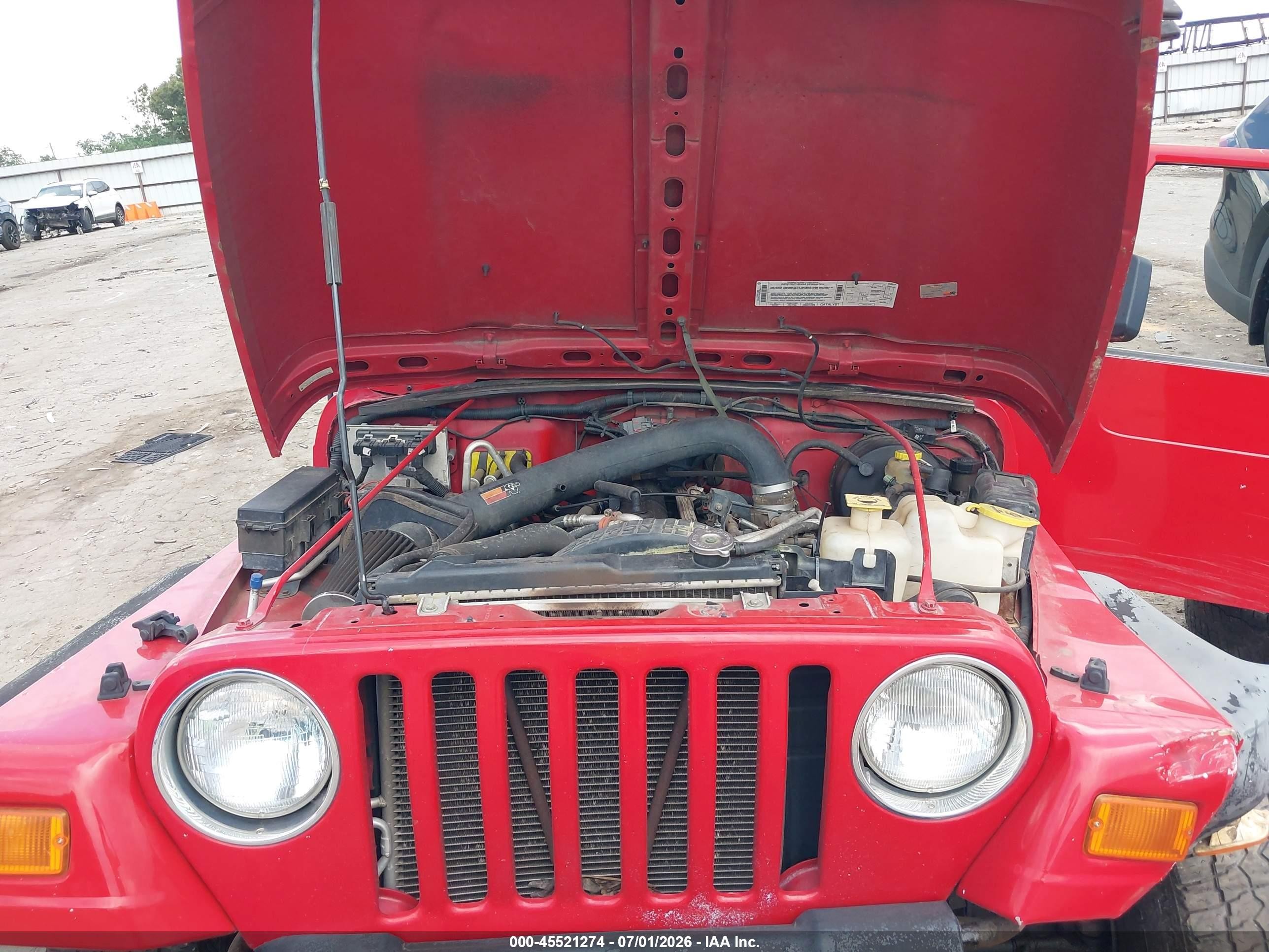 2000 Jeep Wrangler Sport Красный vin: 1J4FA49S0YP804962