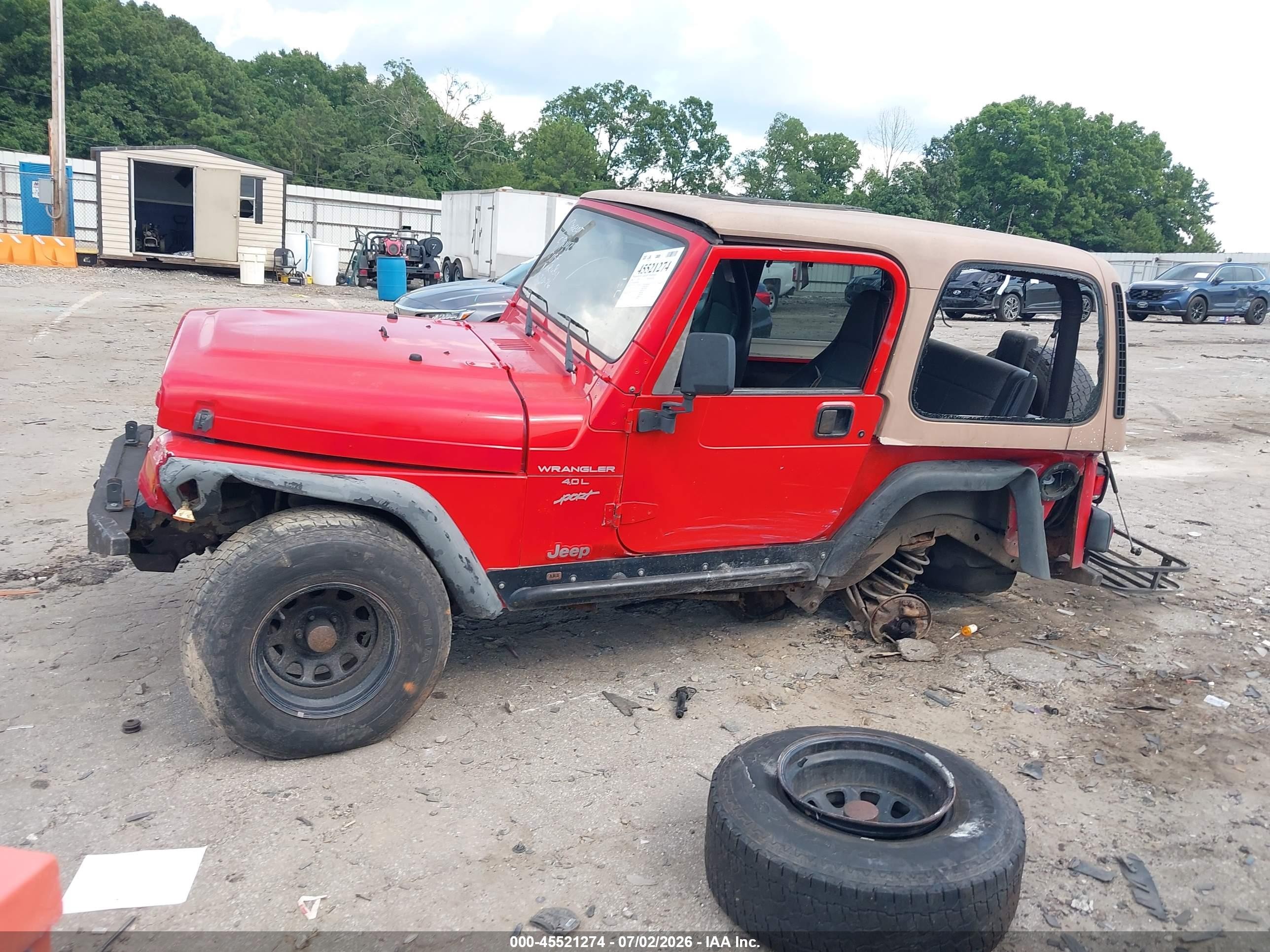2000 Jeep Wrangler Sport Красный vin: 1J4FA49S0YP804962