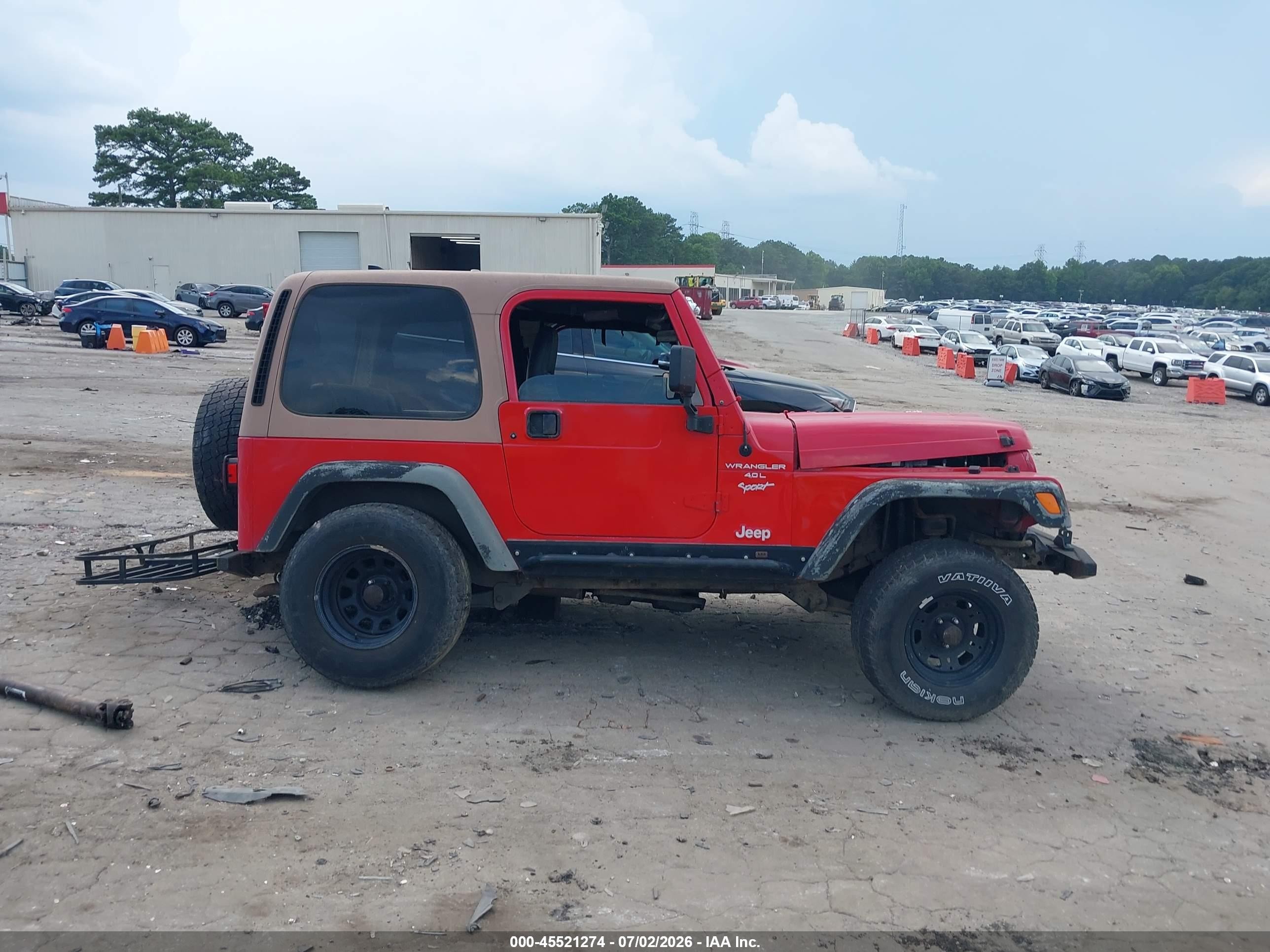 2000 Jeep Wrangler Sport Красный vin: 1J4FA49S0YP804962