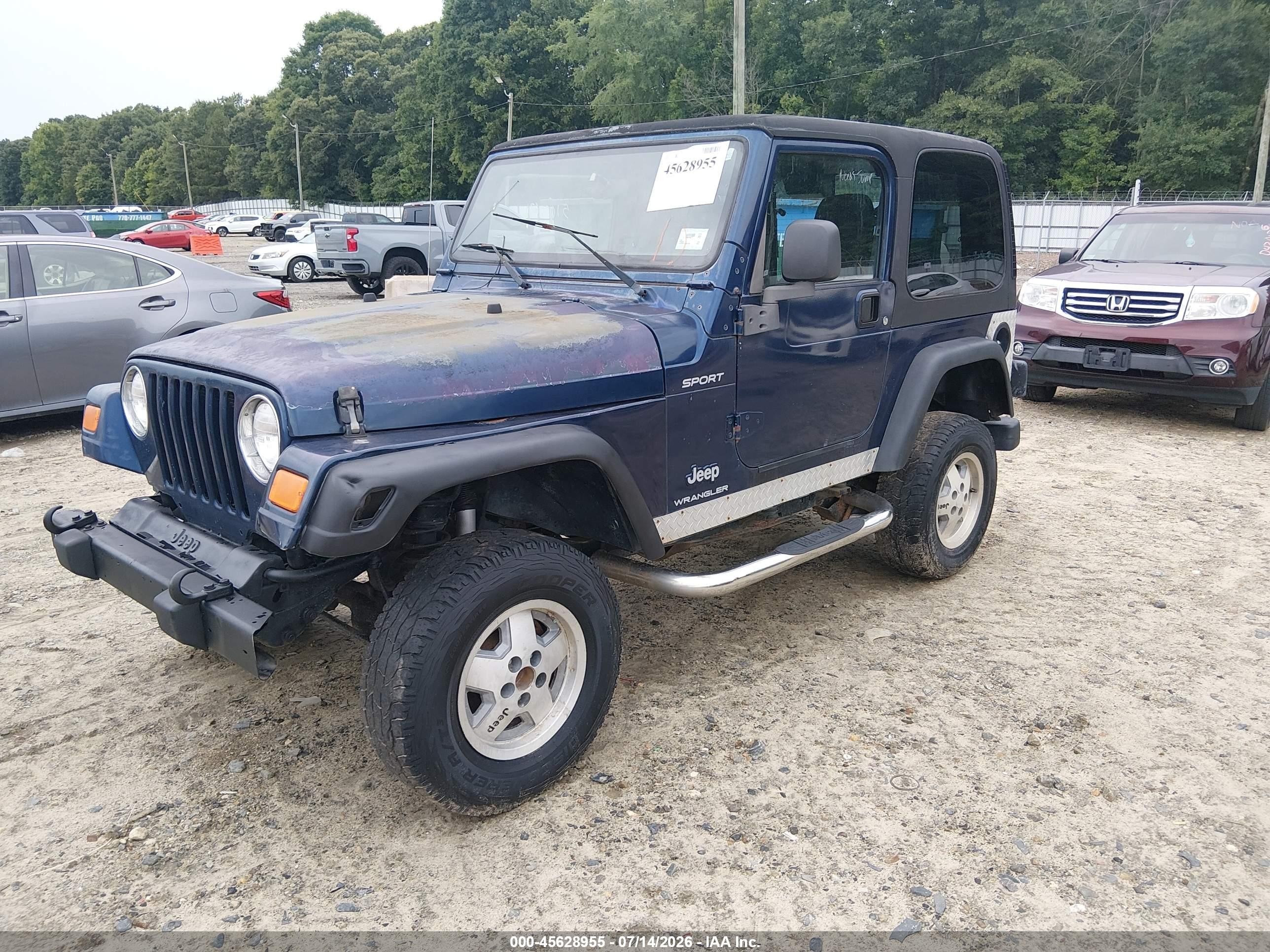 2003 Jeep Wrangler Sport Blue vin: 1J4FA49S13P341898
