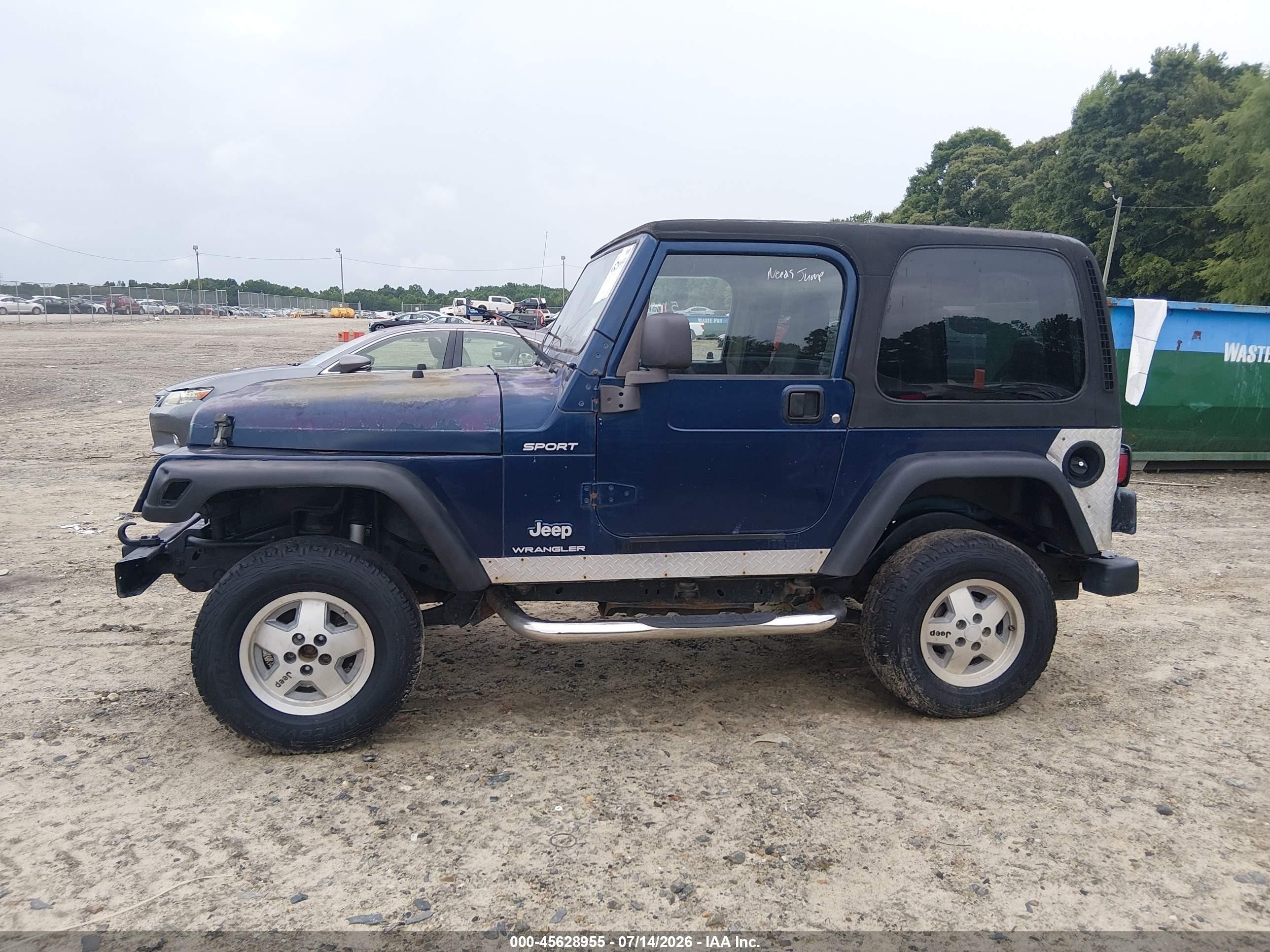 2003 Jeep Wrangler Sport Blue vin: 1J4FA49S13P341898