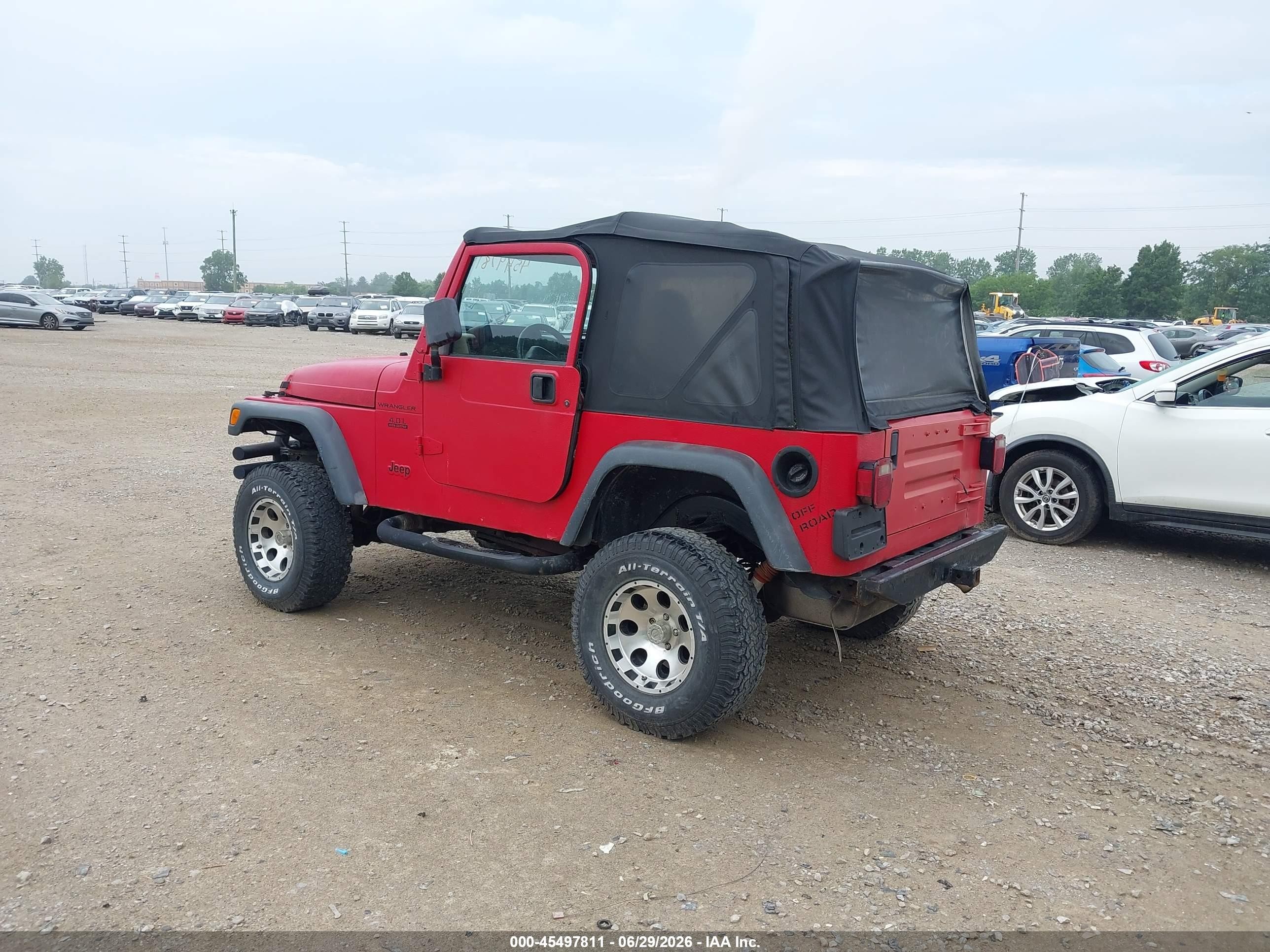 2000 Jeep Wrangler Sport Red vin: 1J4FA49S1YP702859