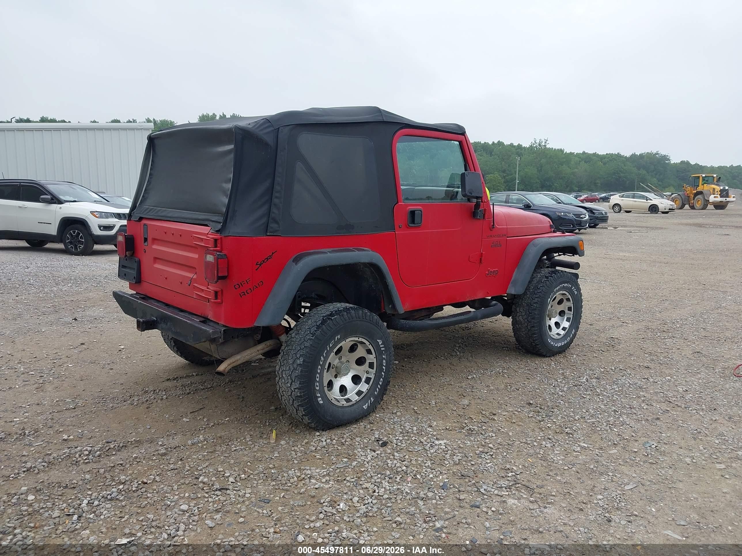 2000 Jeep Wrangler Sport Red vin: 1J4FA49S1YP702859