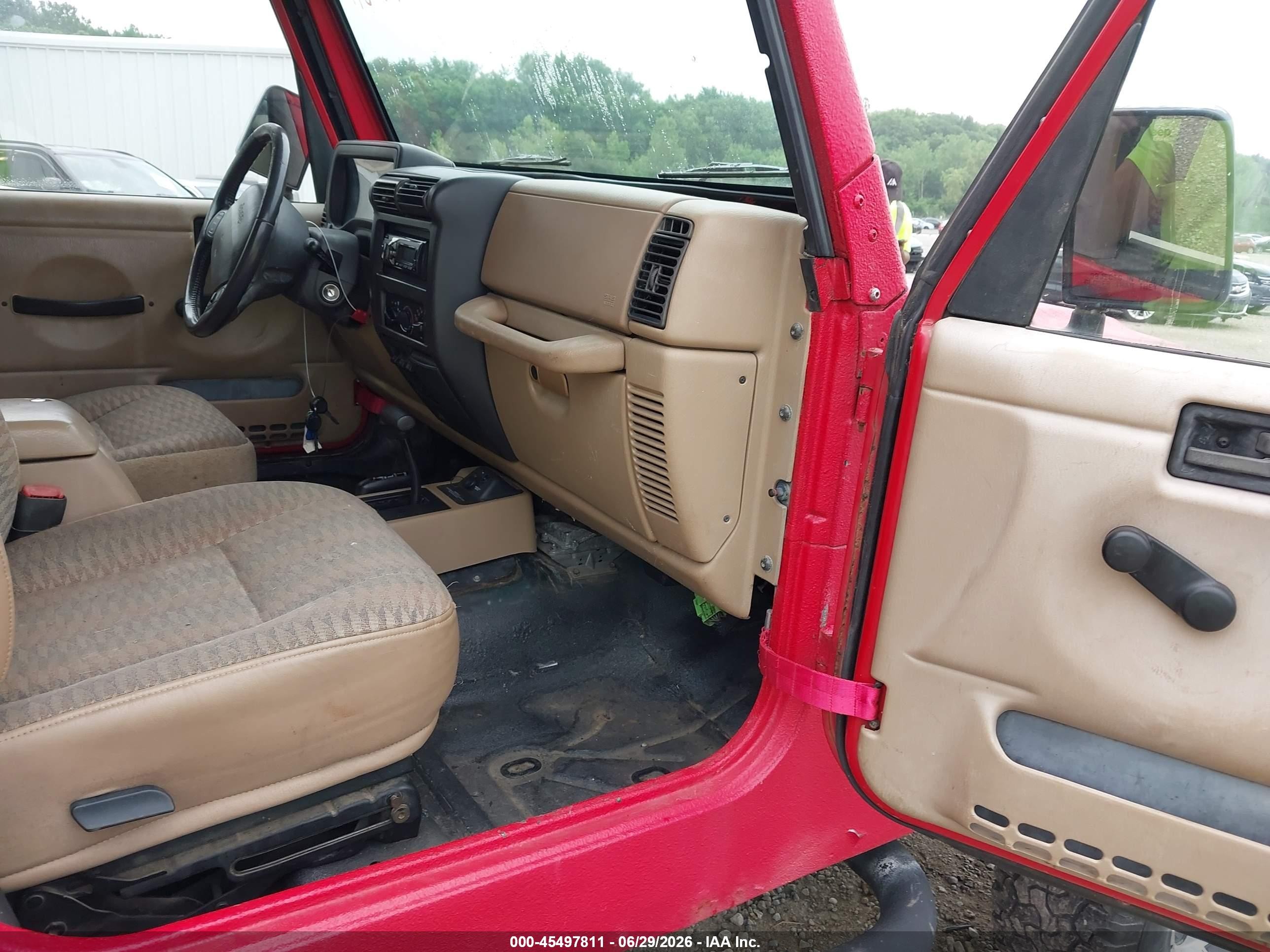 2000 Jeep Wrangler Sport Red vin: 1J4FA49S1YP702859