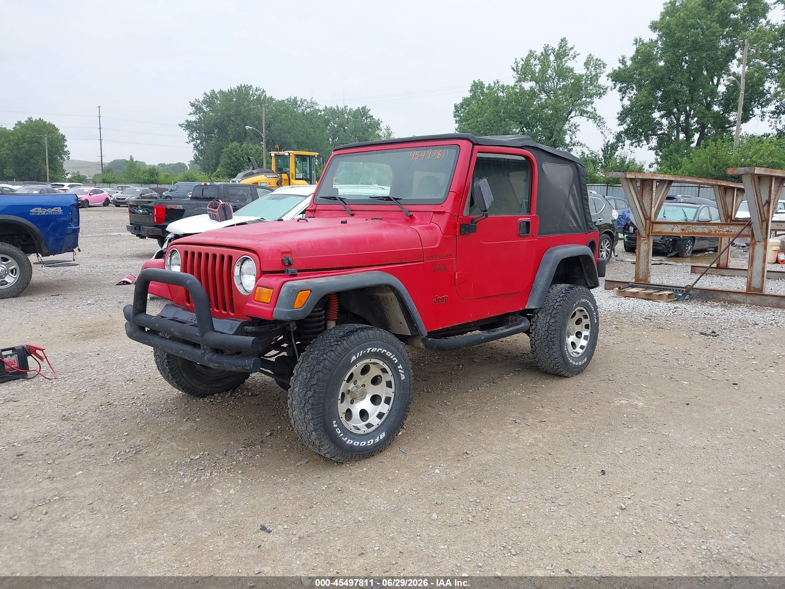 2000 Jeep Wrangler Sport Red vin: 1J4FA49S1YP702859