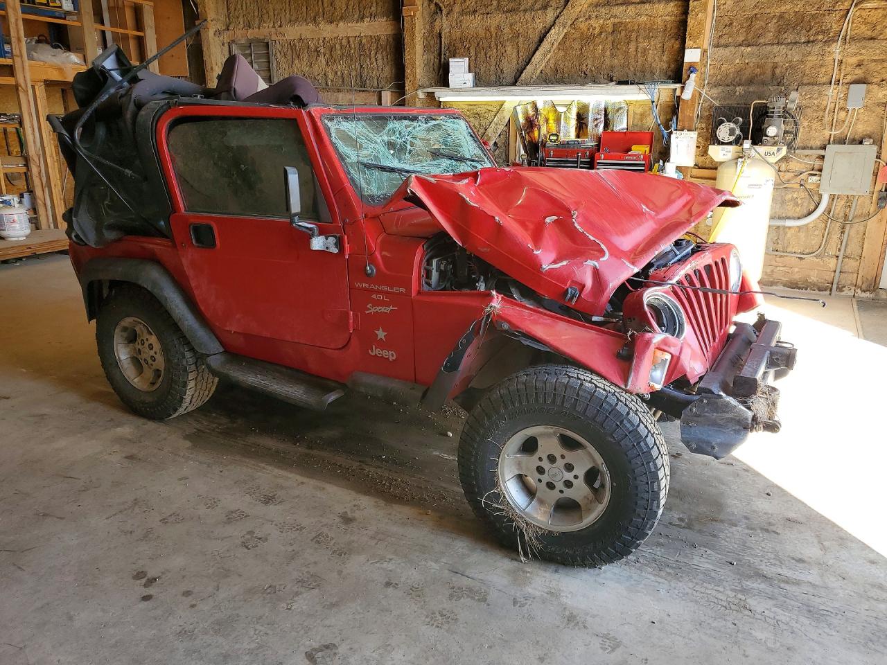 2000 Jeep Wrangler / Tj Sport Red vin: 1J4FA49S1YP729480
