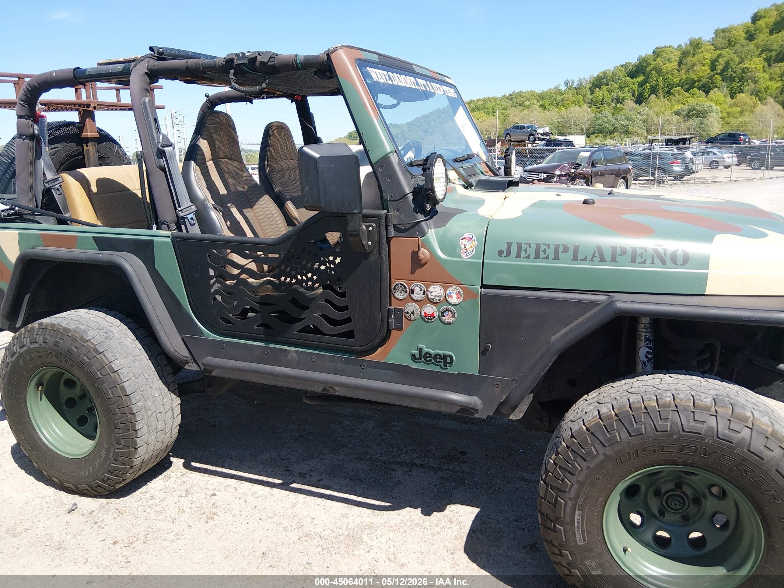 2000 Jeep Wrangler Sport Green vin: 1J4FA49S1YP754251