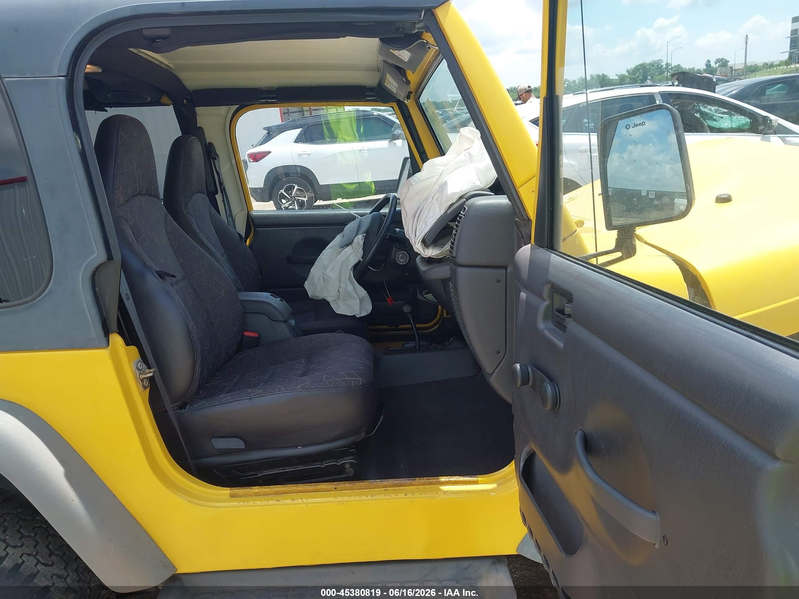 2001 Jeep Wrangler Sport Yellow vin: 1J4FA49S21P306607