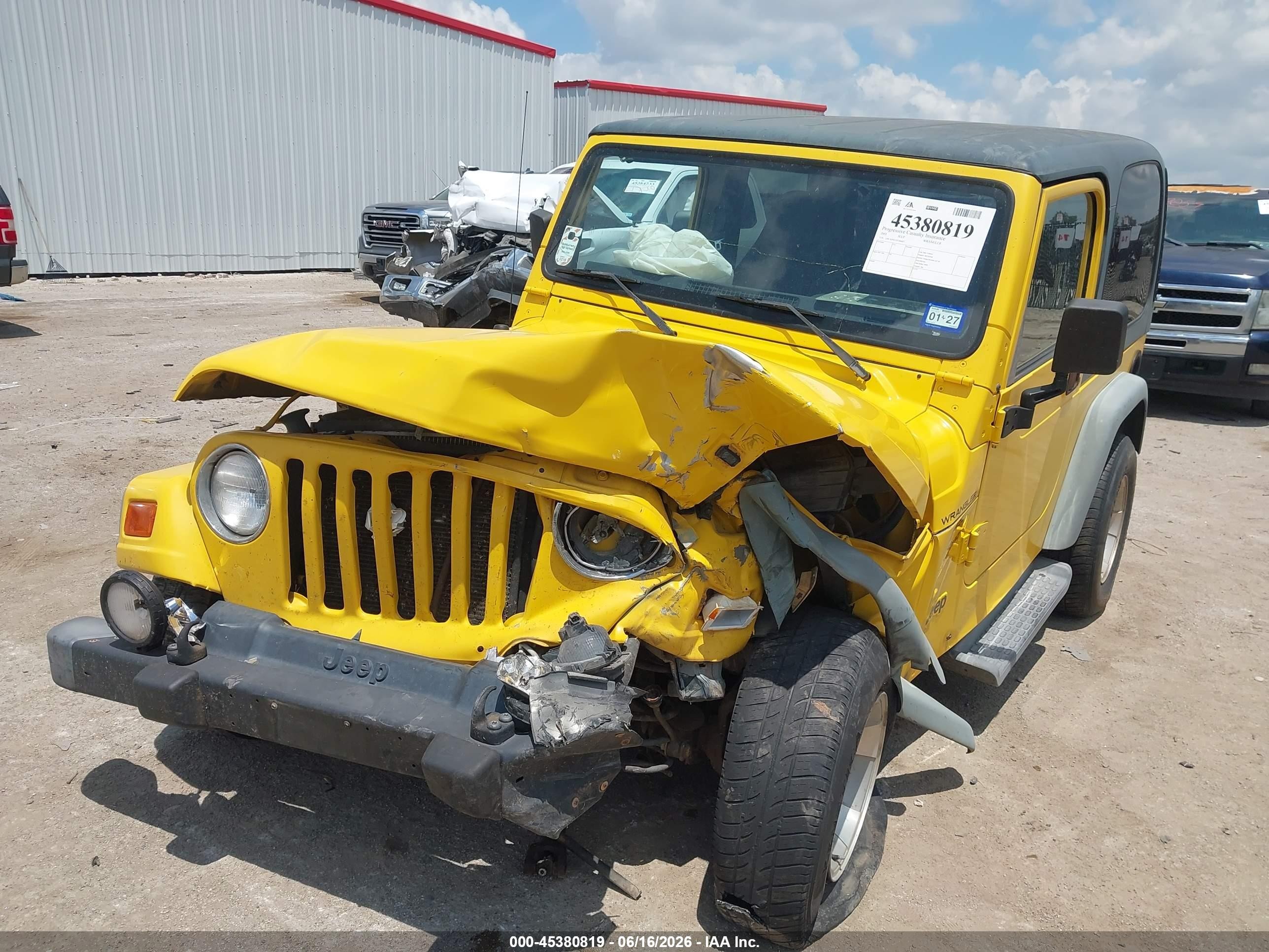 2001 Jeep Wrangler Sport Yellow vin: 1J4FA49S21P306607