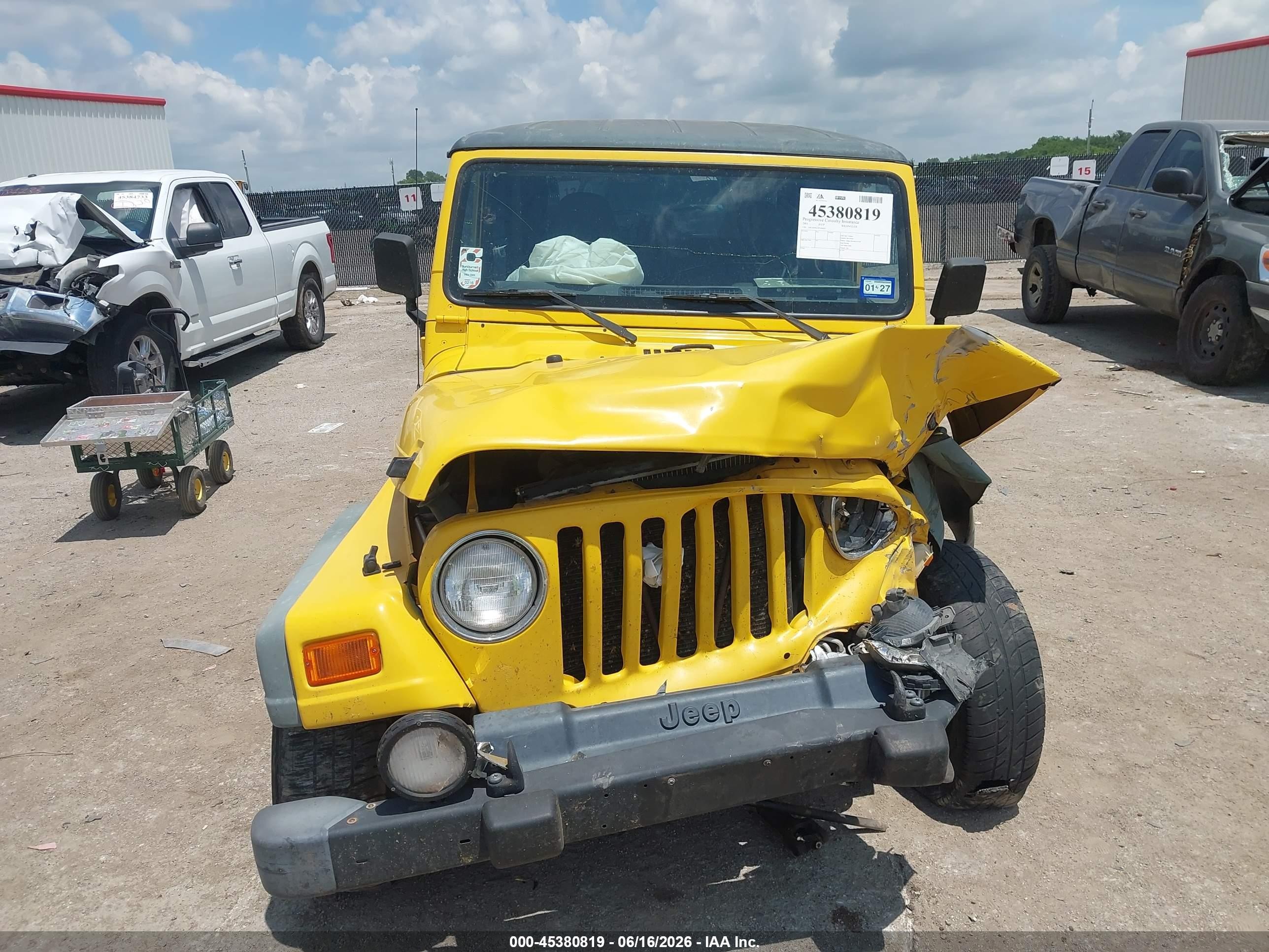 2001 Jeep Wrangler Sport Yellow vin: 1J4FA49S21P306607