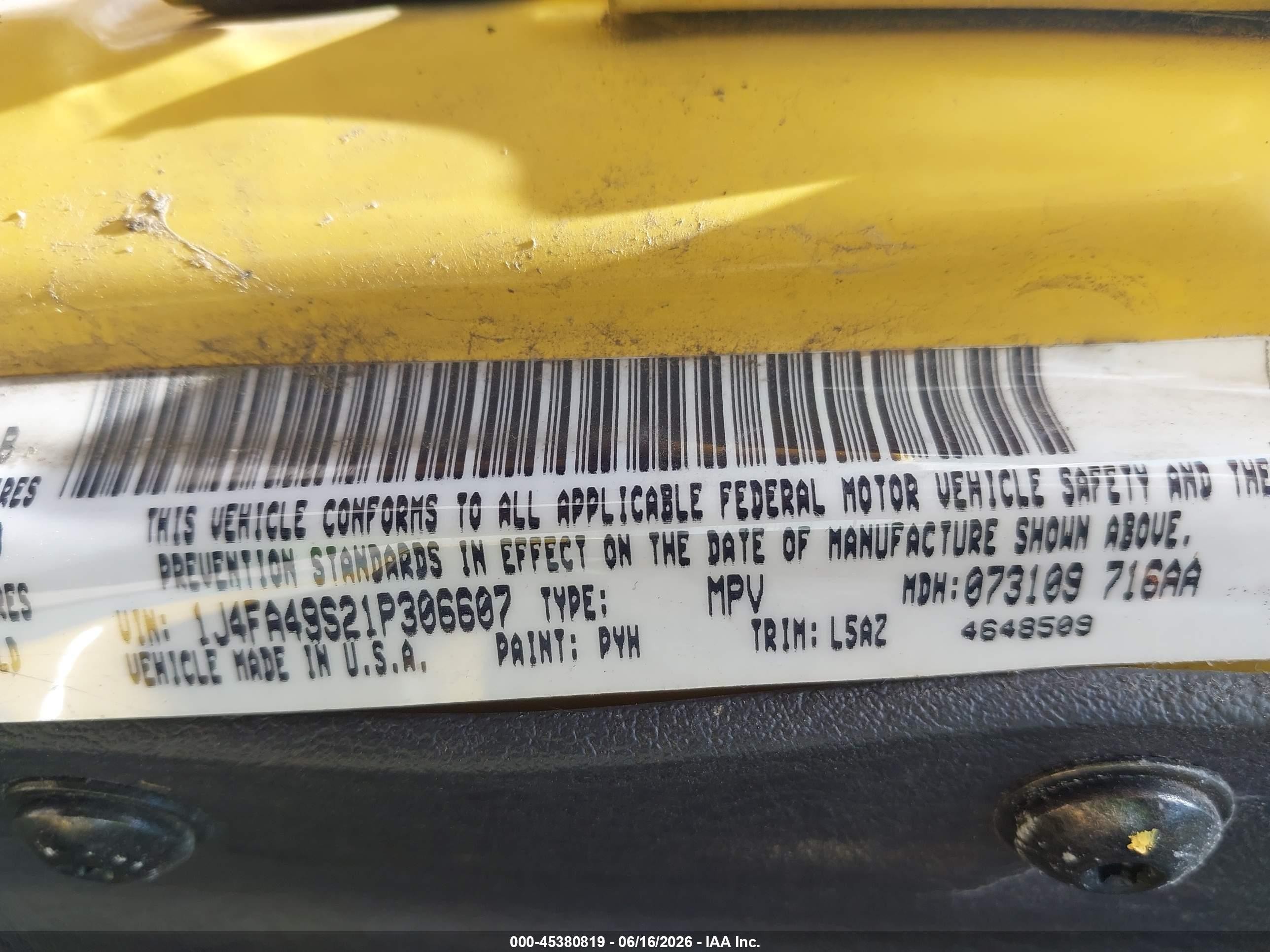 2001 Jeep Wrangler Sport Yellow vin: 1J4FA49S21P306607