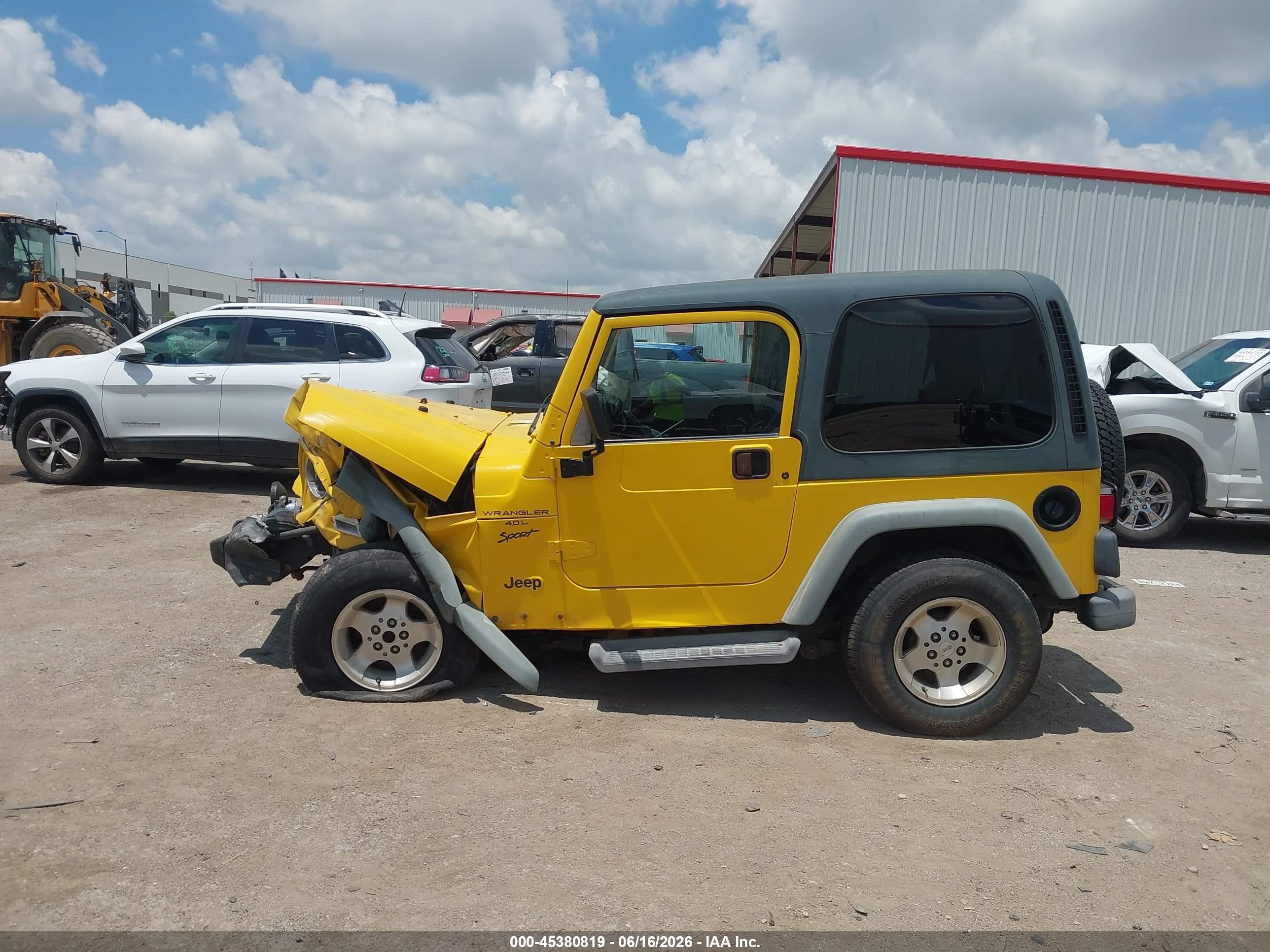 2001 Jeep Wrangler Sport Yellow vin: 1J4FA49S21P306607