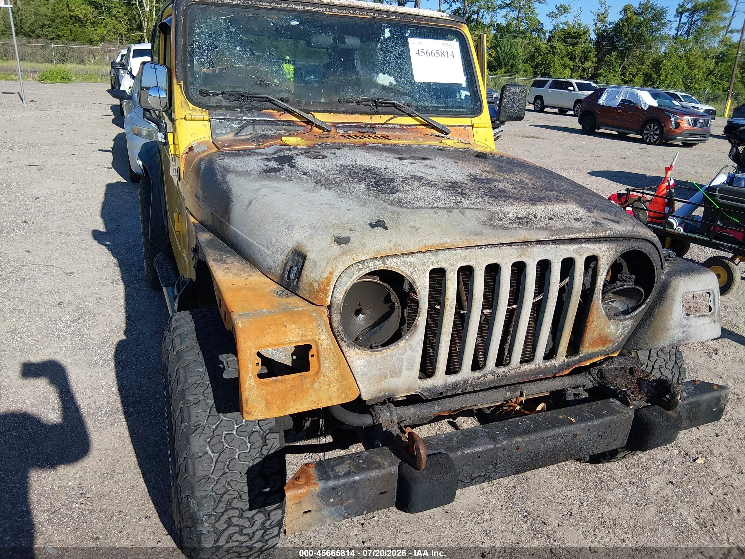 2001 Jeep Wrangler Sport Yellow vin: 1J4FA49S21P334102
