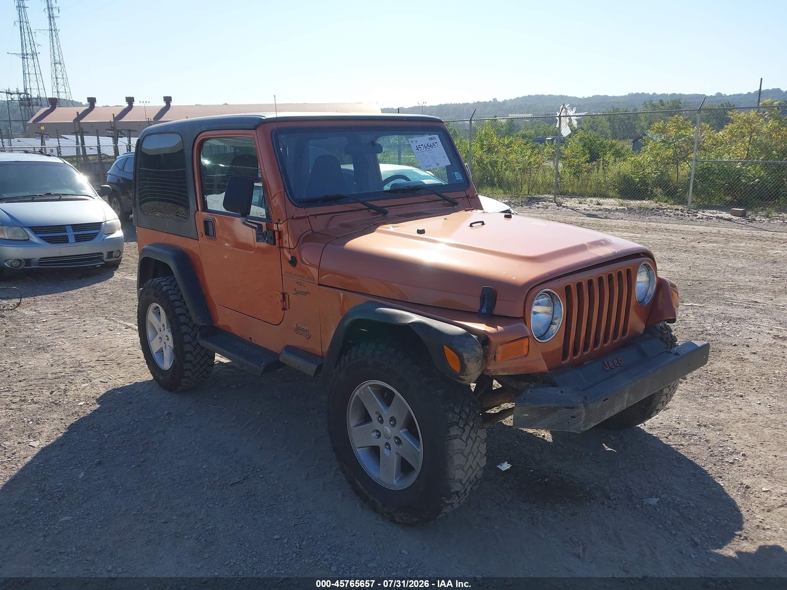 2001 Jeep Wrangler Sport Orange vin: 1J4FA49S21P368010