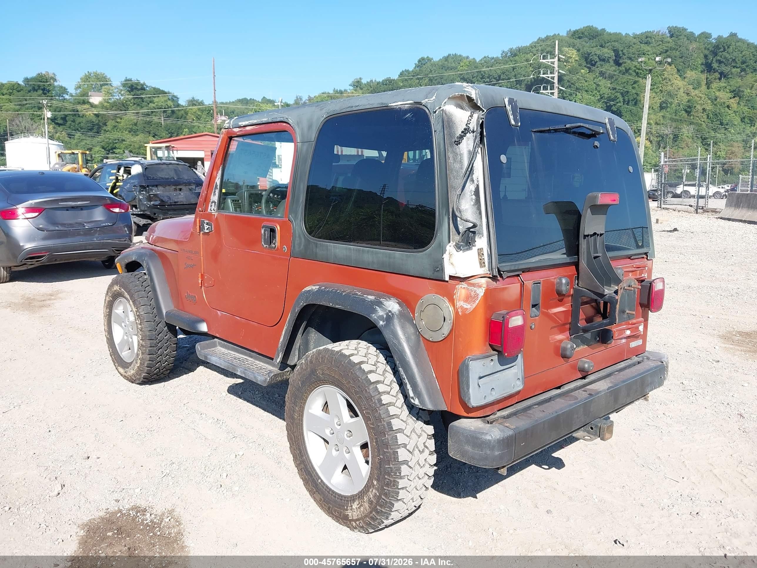 2001 Jeep Wrangler Sport Orange vin: 1J4FA49S21P368010
