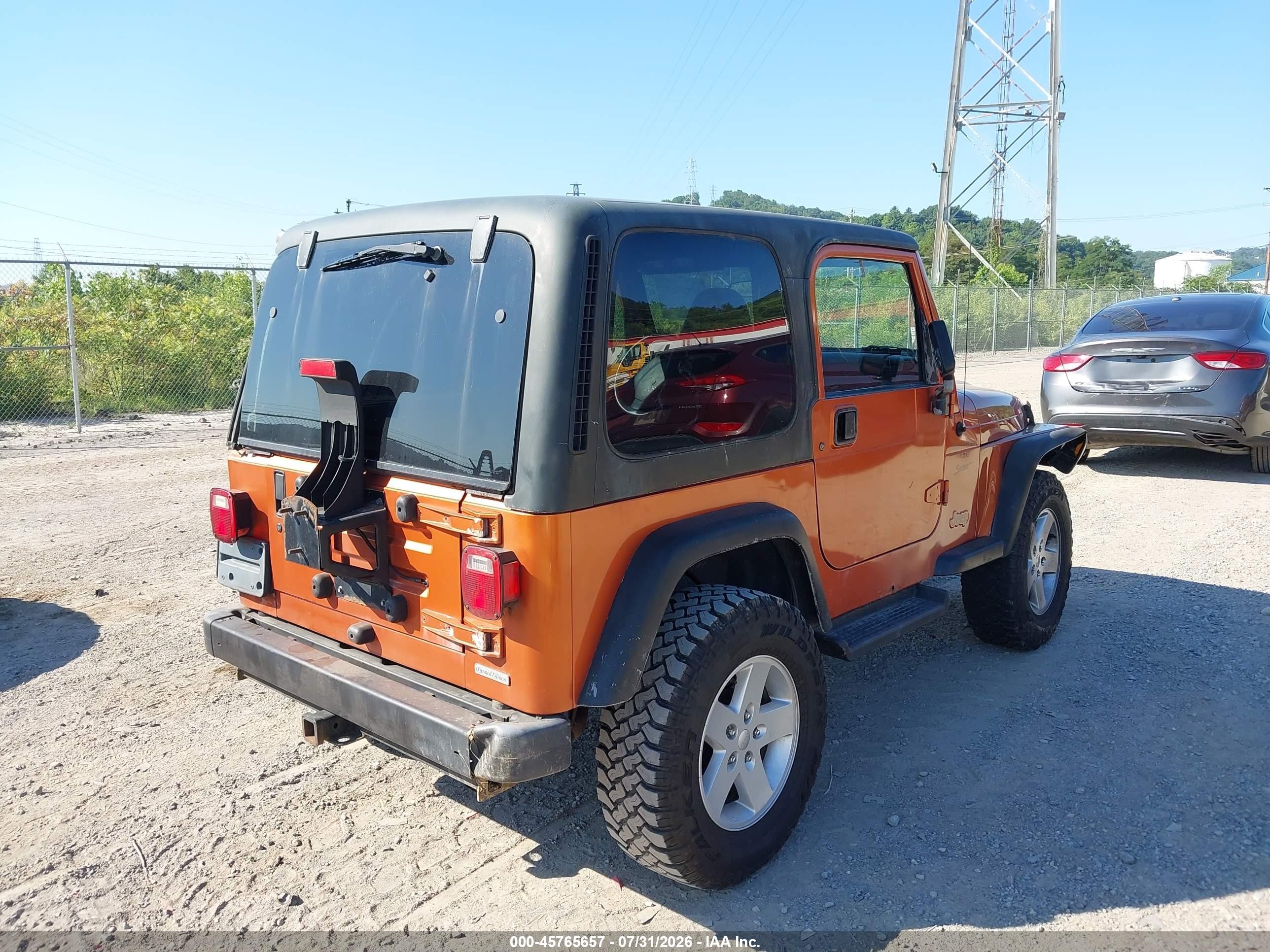 2001 Jeep Wrangler Sport Orange vin: 1J4FA49S21P368010
