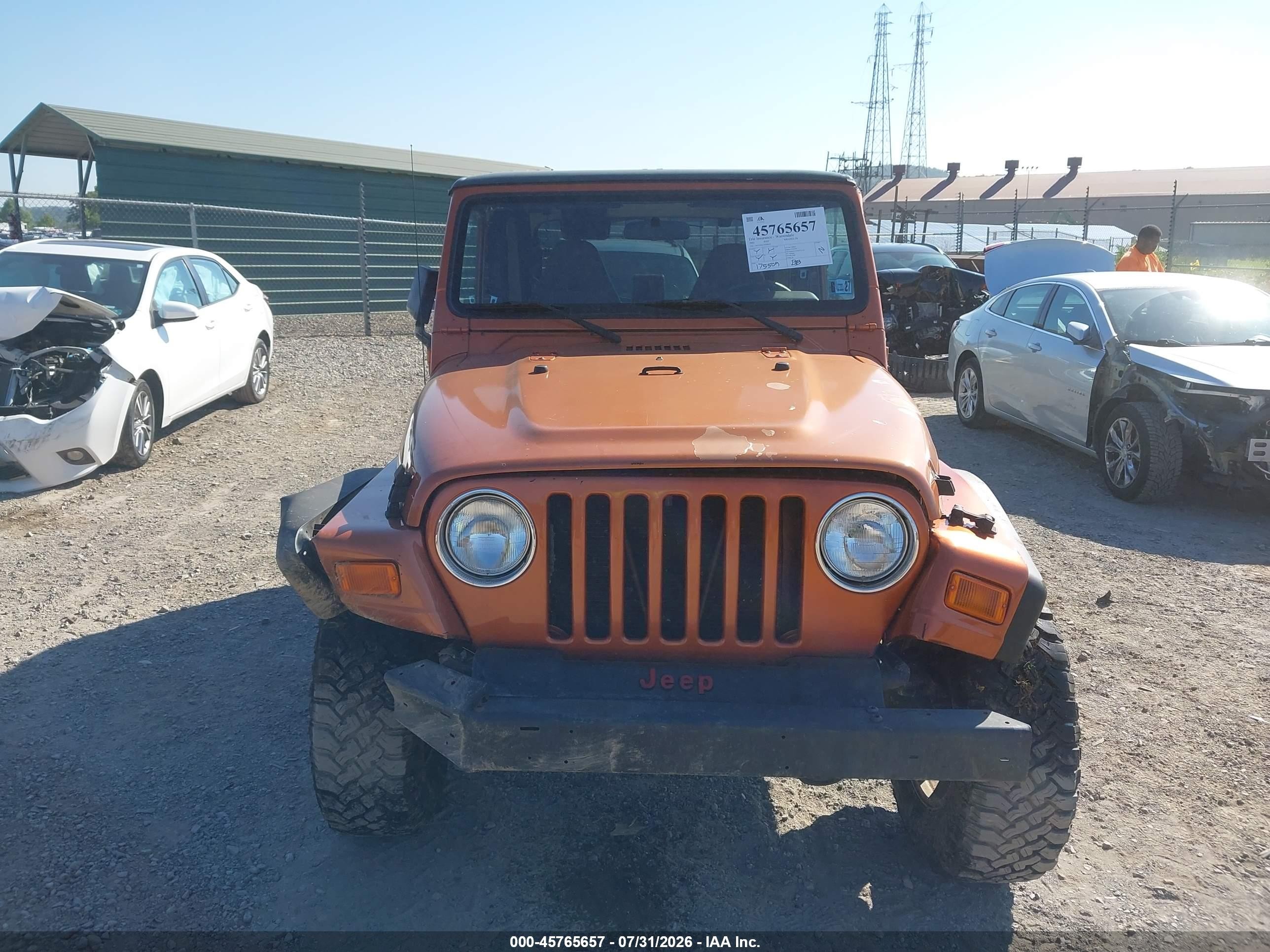 2001 Jeep Wrangler Sport Orange vin: 1J4FA49S21P368010