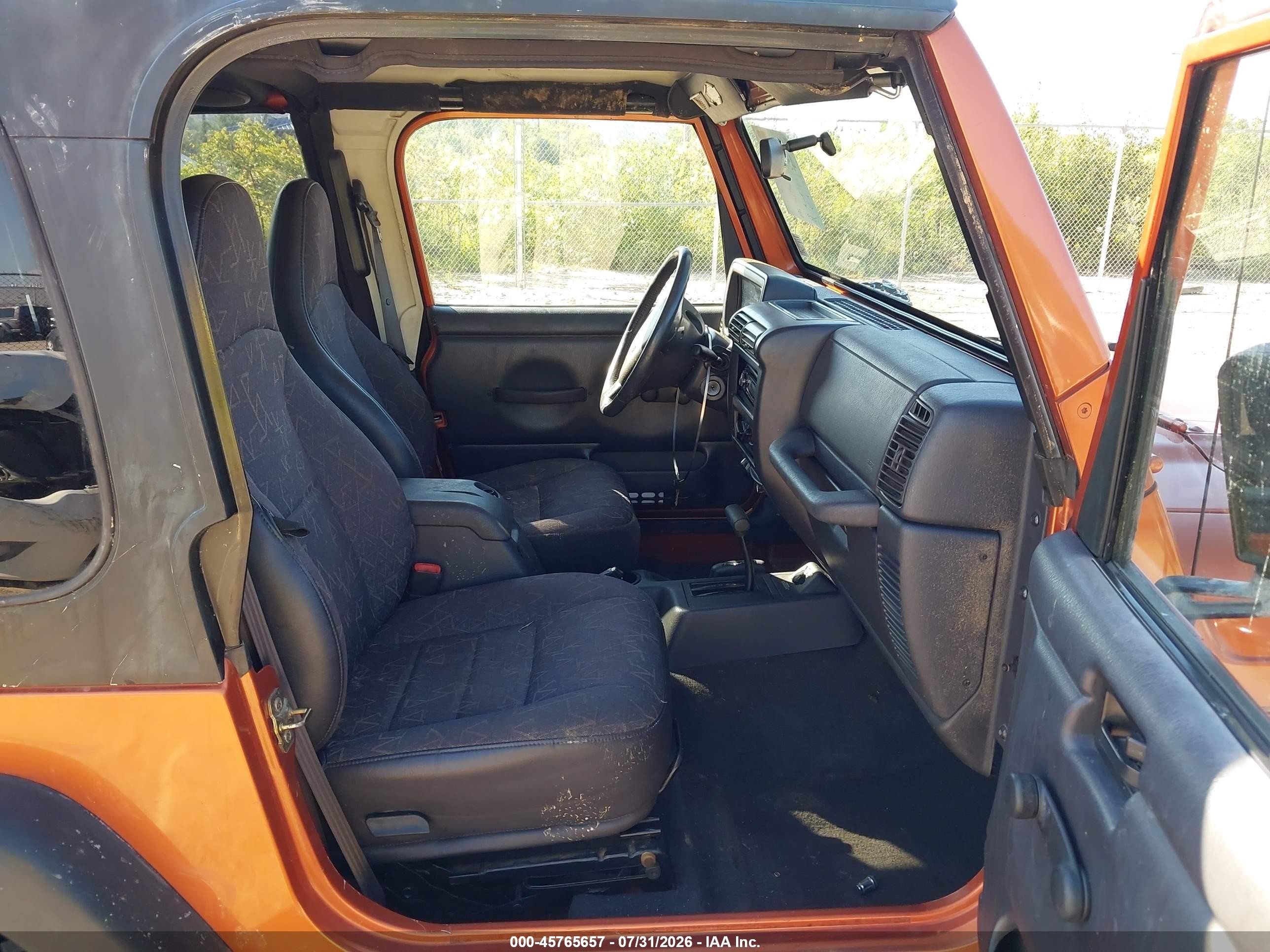 2001 Jeep Wrangler Sport Orange vin: 1J4FA49S21P368010