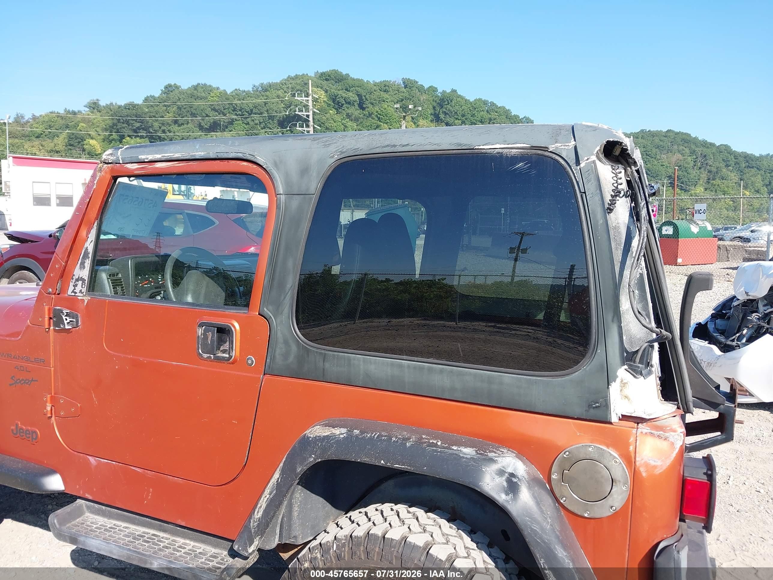 2001 Jeep Wrangler Sport Orange vin: 1J4FA49S21P368010