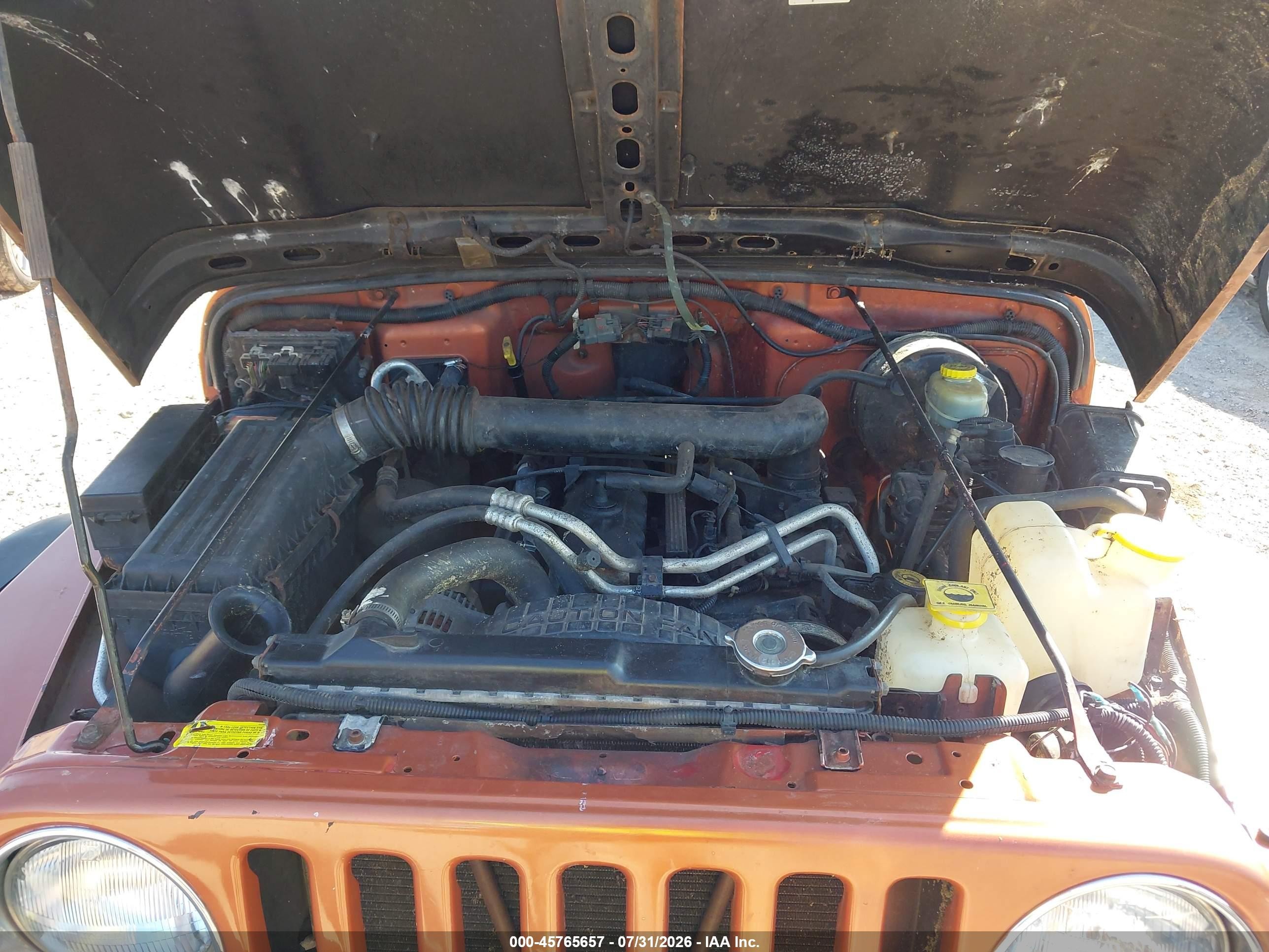 2001 Jeep Wrangler Sport Orange vin: 1J4FA49S21P368010