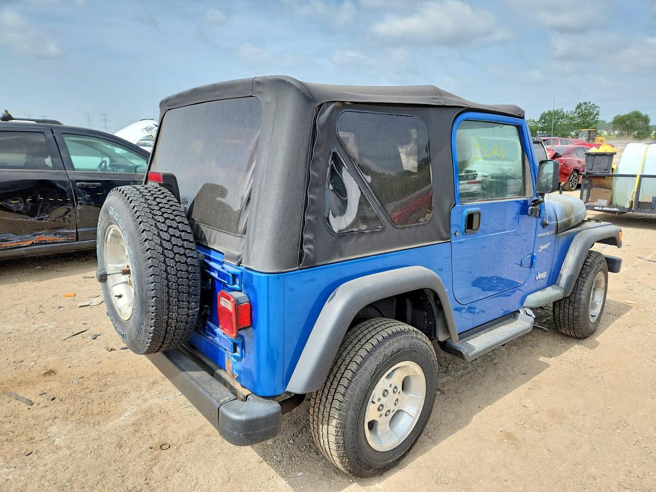 2002 Jeep Wrangler / Tj Sport Синий vin: 1J4FA49S22P765086
