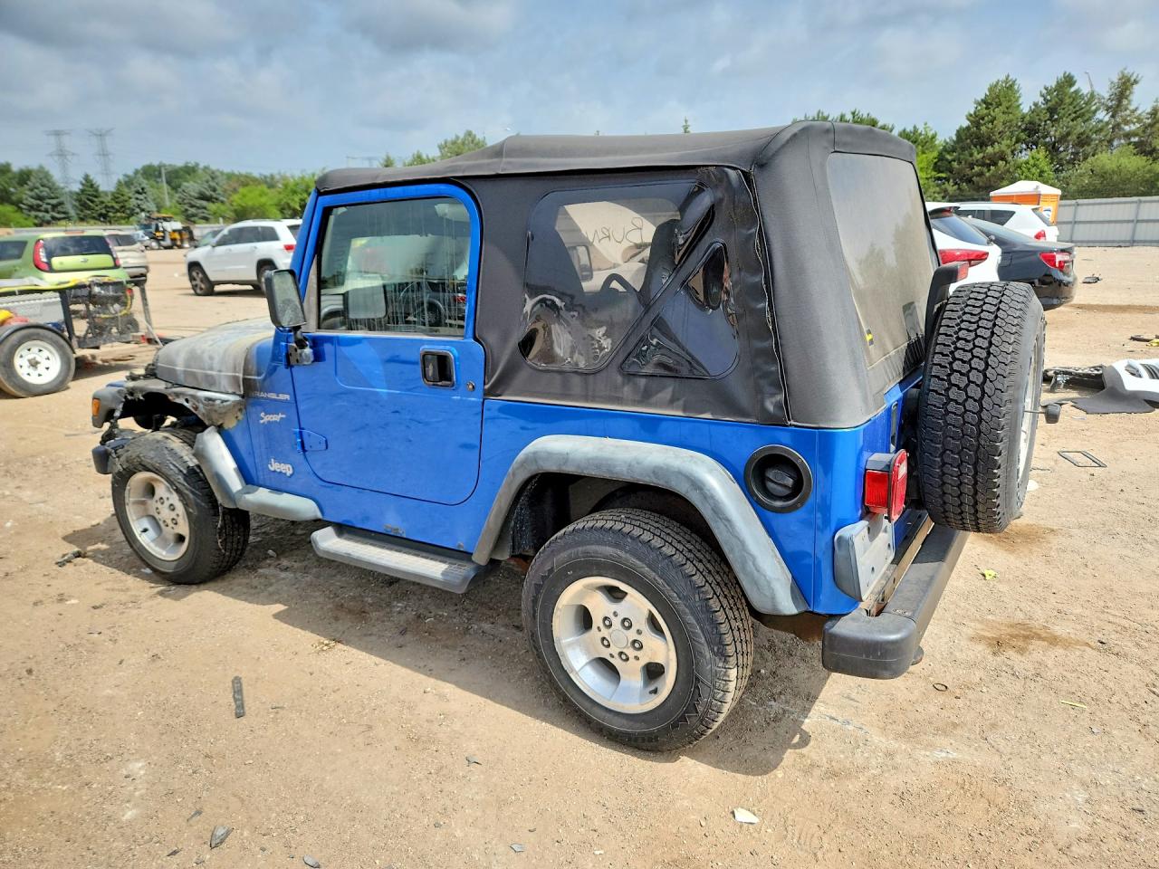 2002 Jeep Wrangler / Tj Sport Синий vin: 1J4FA49S22P765086