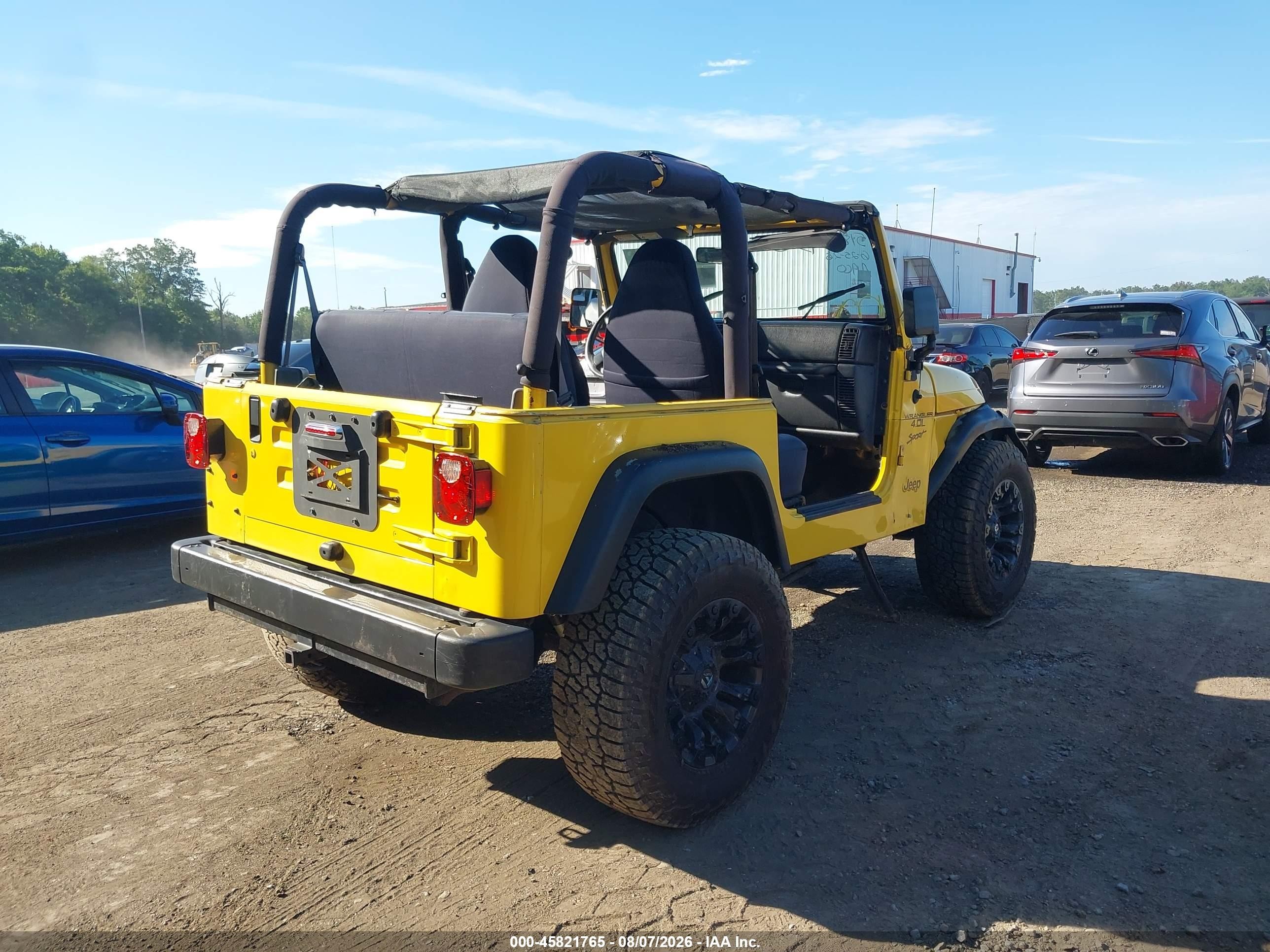 2000 Jeep Wrangler Sport Yellow vin: 1J4FA49S2YP731299